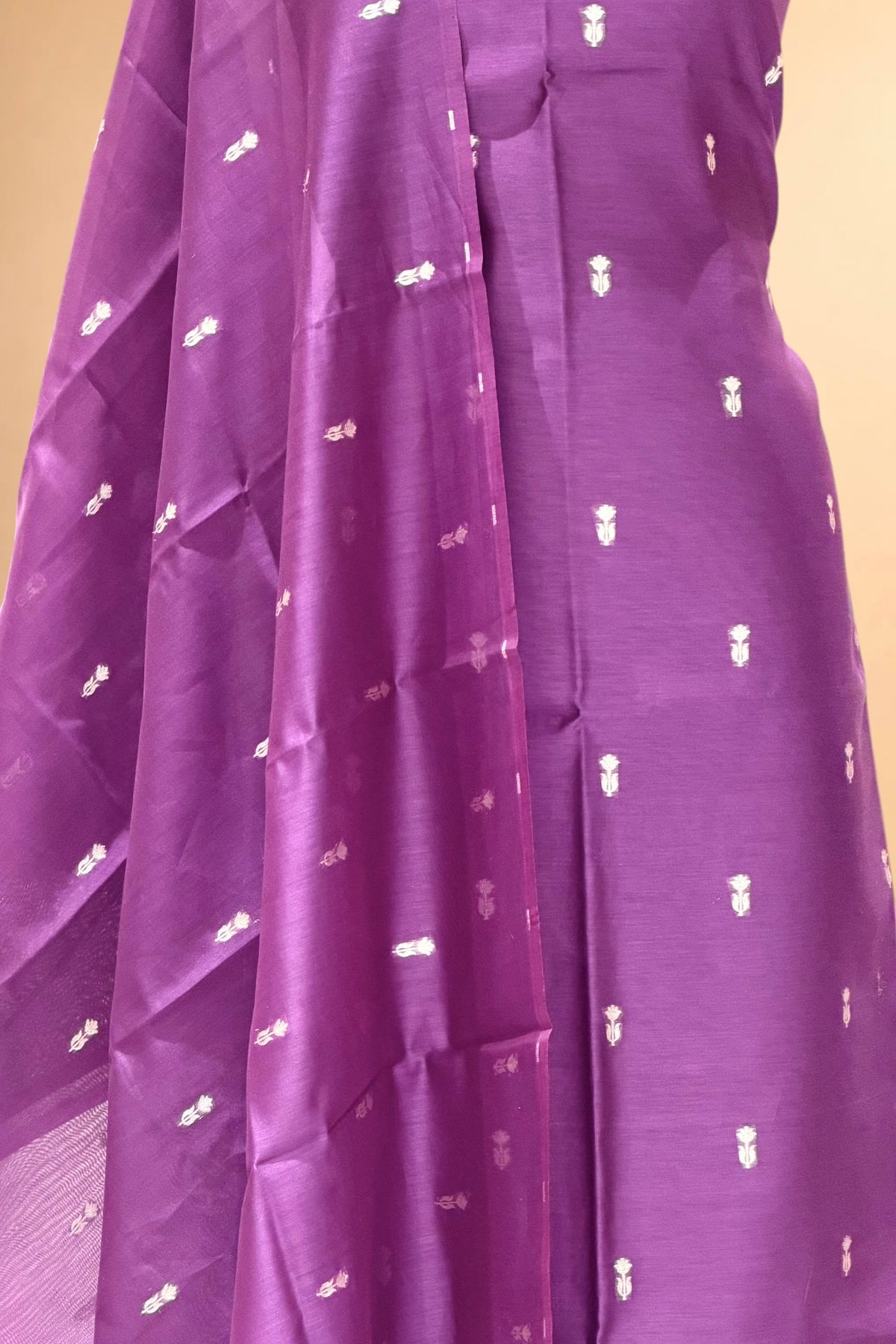 Purple Pure Chanderi Silk Suit Set