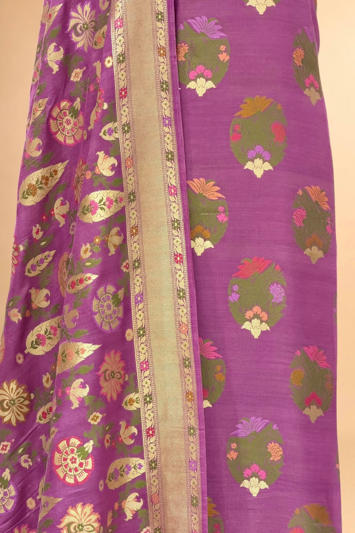 Dusty Purple Pure Banarasi Munga Silk Suit Set