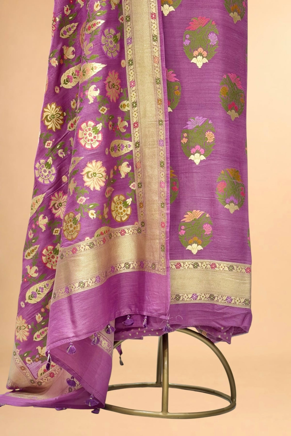 Dusty Purple Pure Banarasi Munga Silk Suit Set