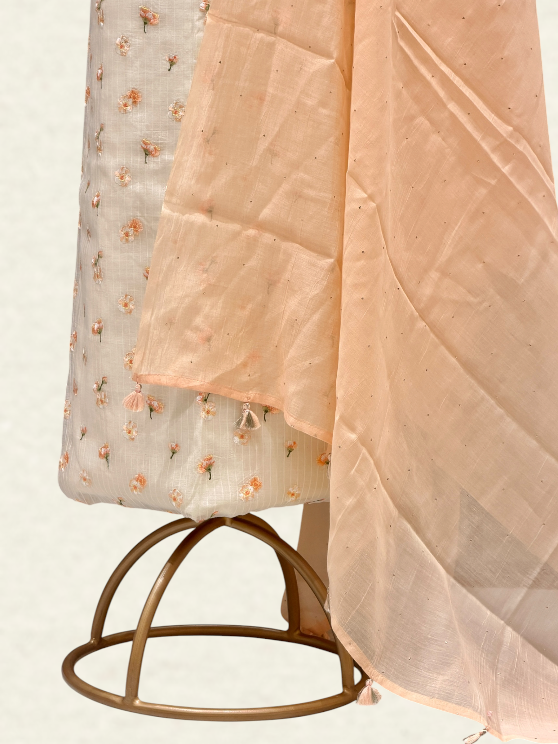 White Pure Mul Cotton Suit Set With Mukaish Work Dupatta