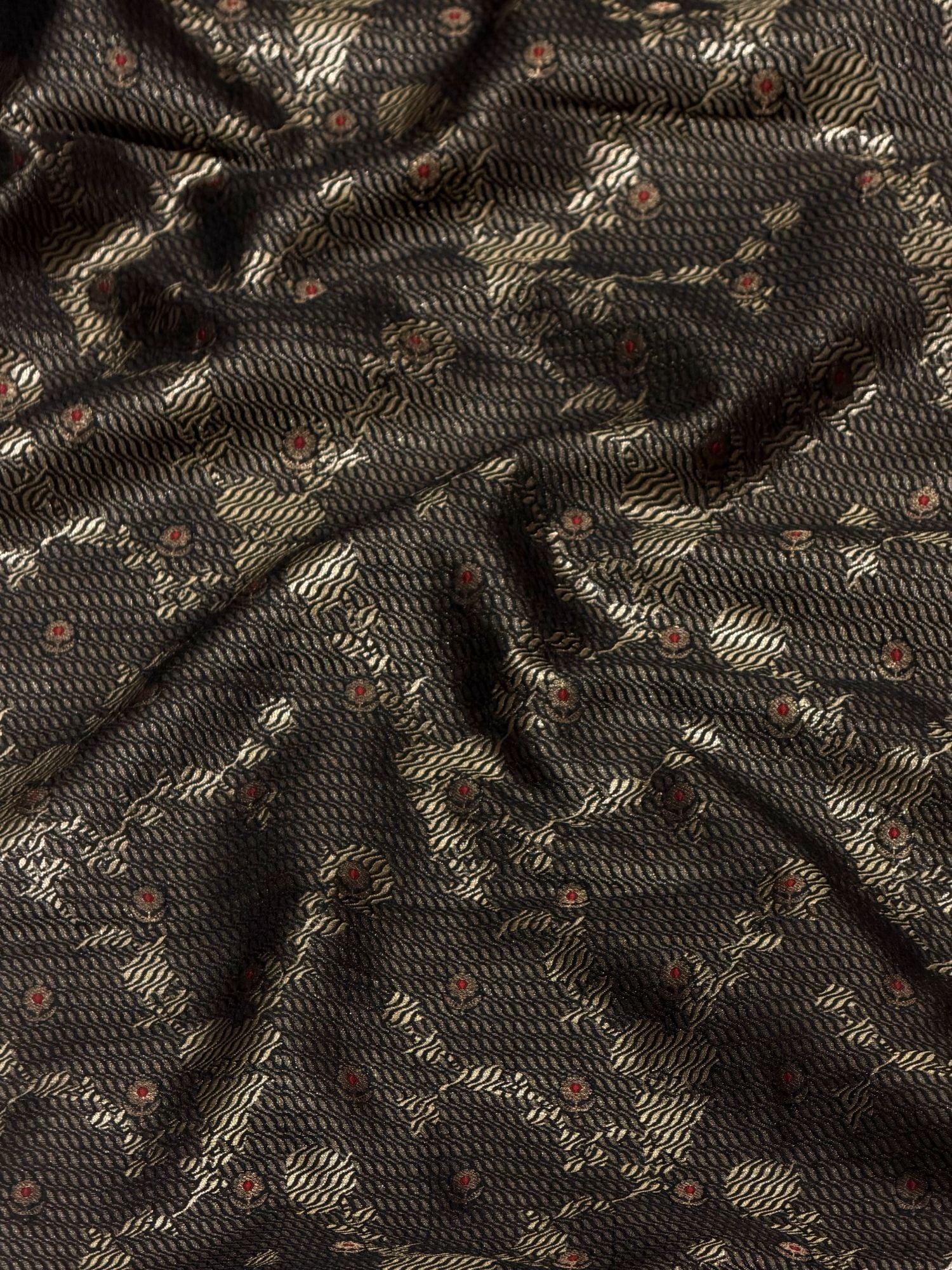 Soft Silk Fabric with Abstract Woven Motifs