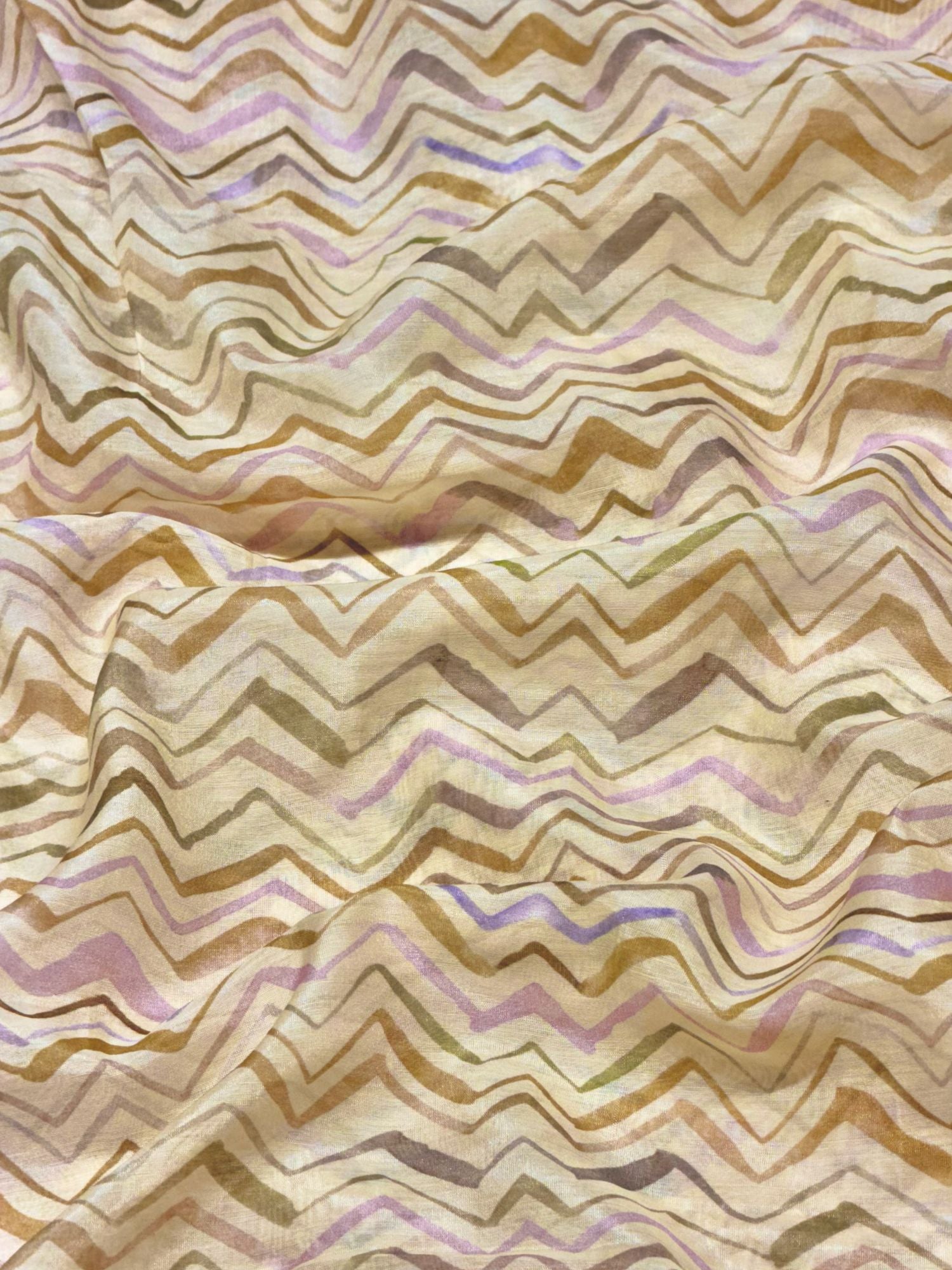 Pastel Wave Printed Mul Fabric