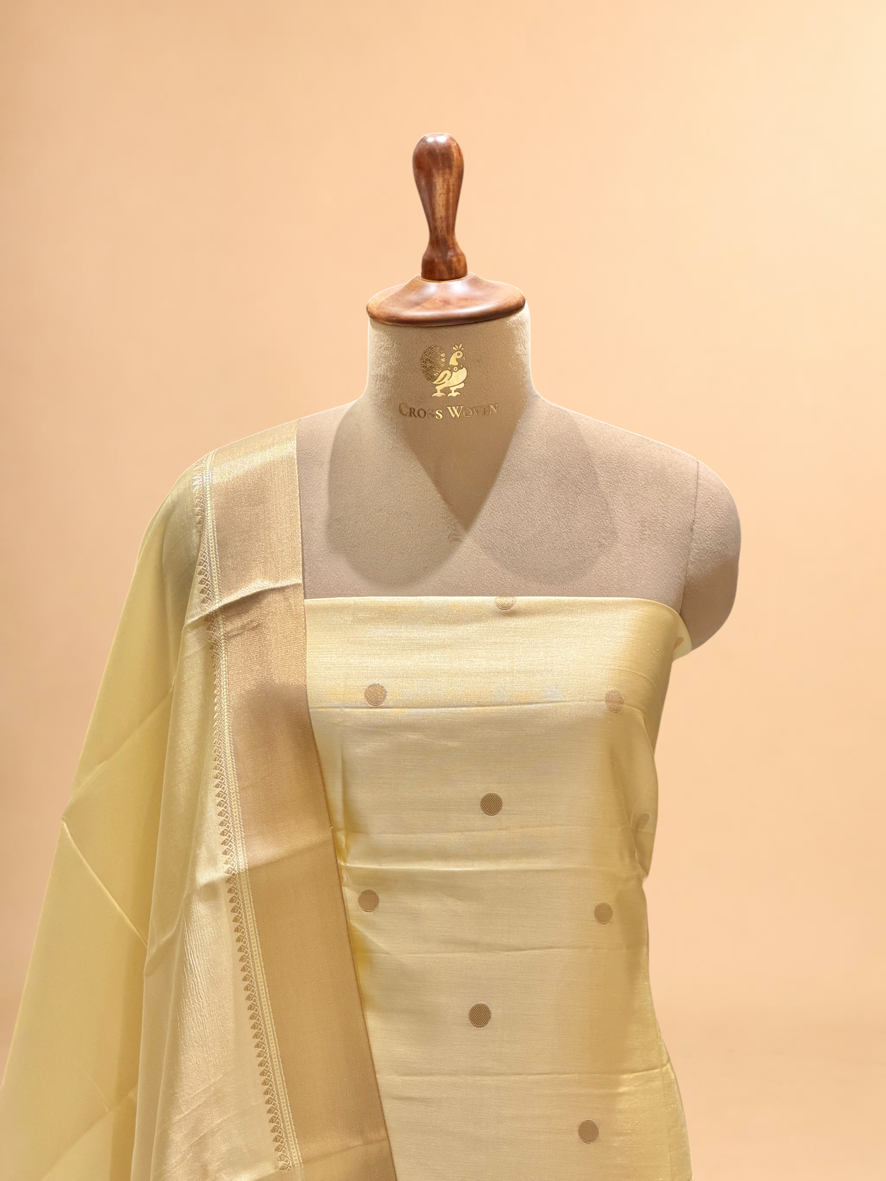Lemon Yellow Soft Silk Suit Set With Zari Border Dupatta