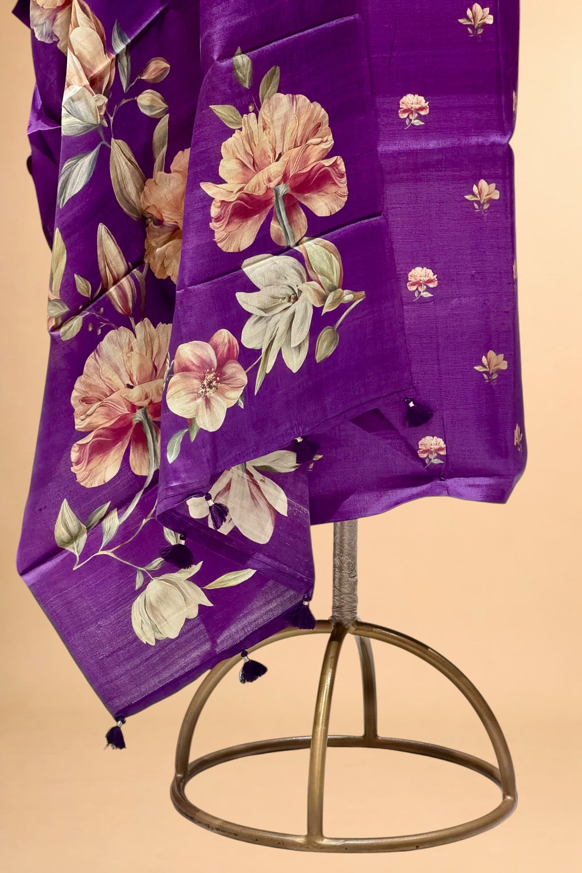 Purple Banarasi Pure Tusser Silk Suit Set