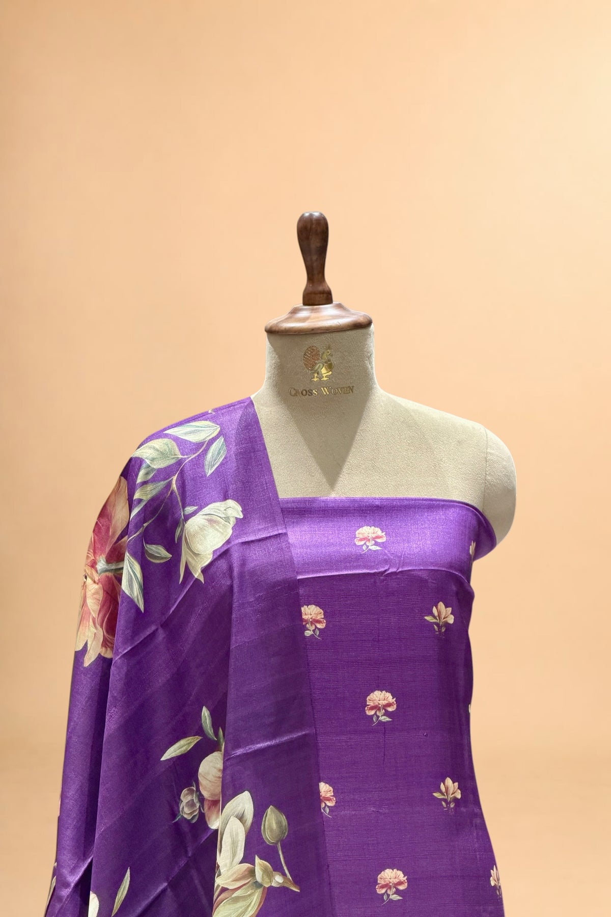 Purple Banarasi Pure Tusser Silk Suit Set
