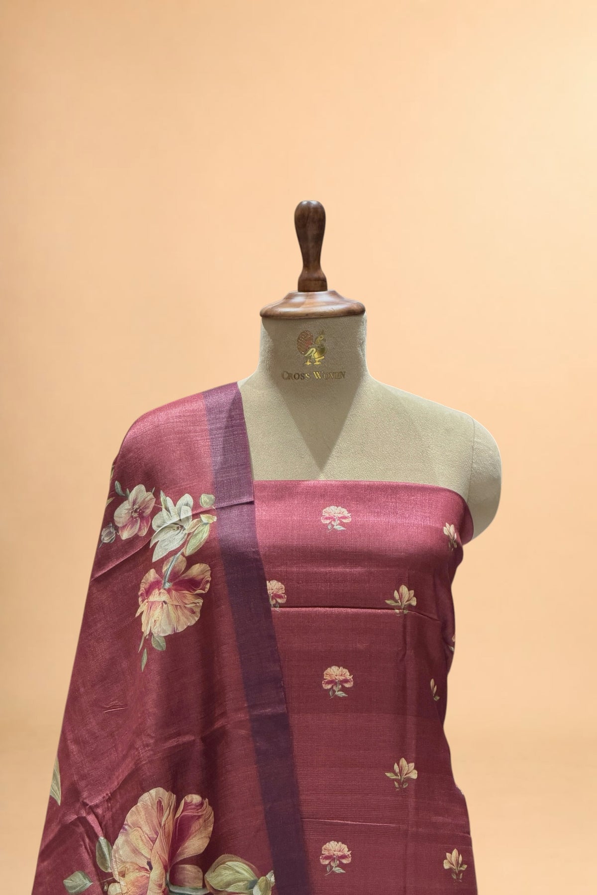 Chocolate Brown Banarasi Pure Tusser Silk Suit Set