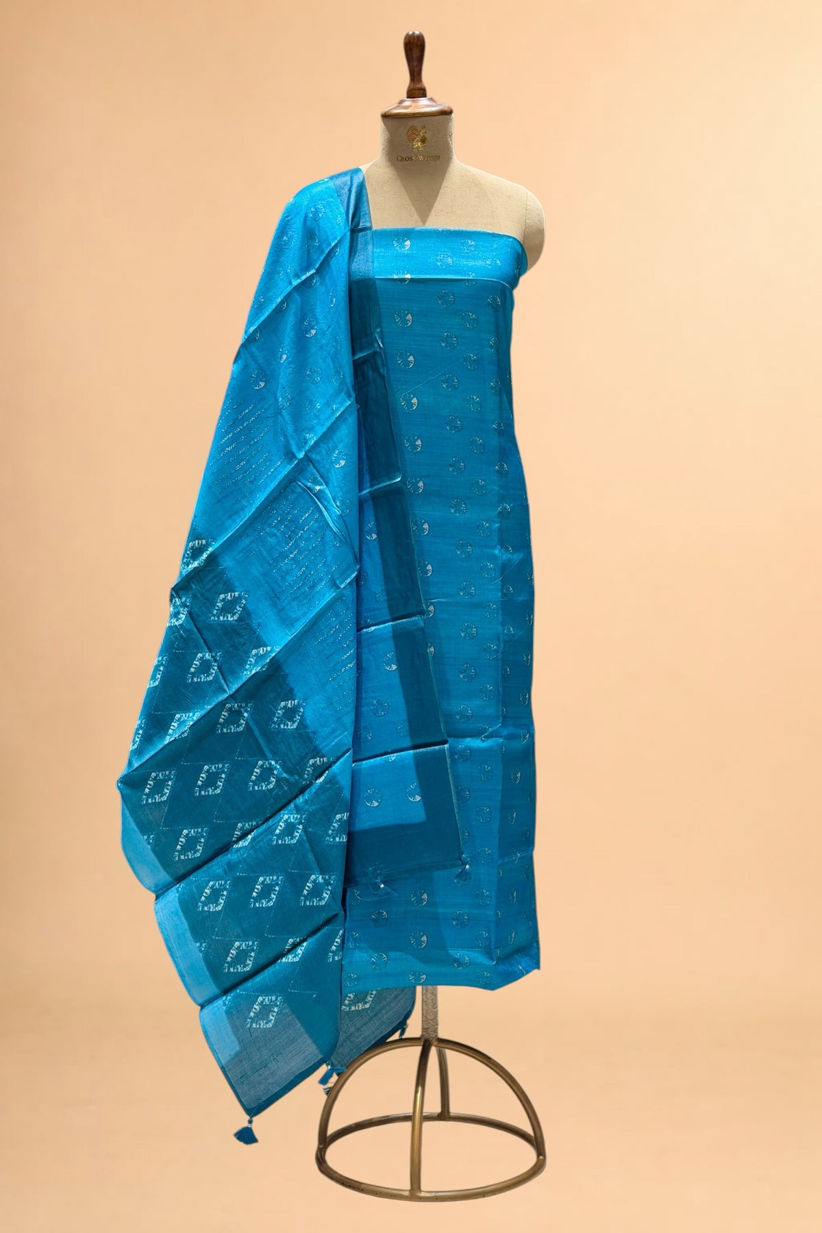 Blue Banarasi Pure Tusser Silk Suit Set