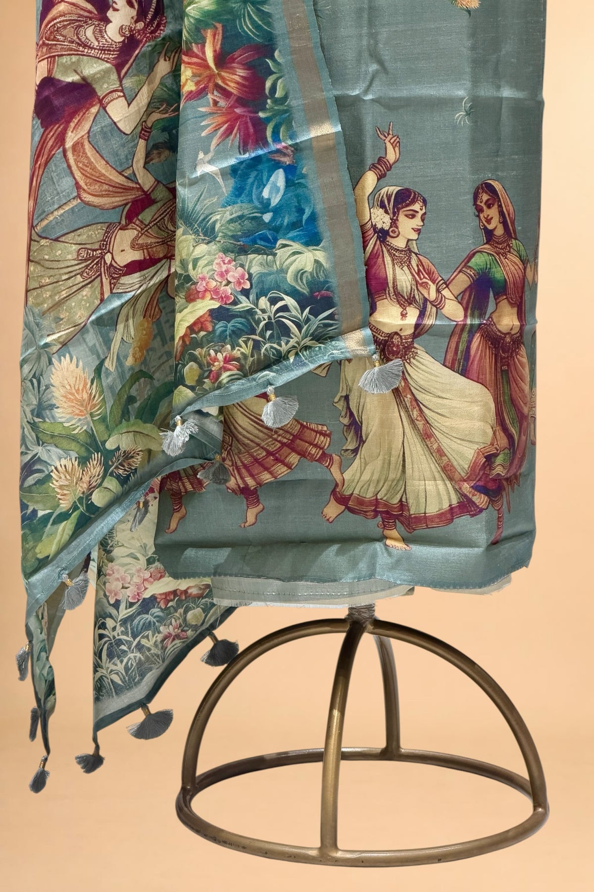 Grey Banarasi Pure Tusser Silk Suit Set