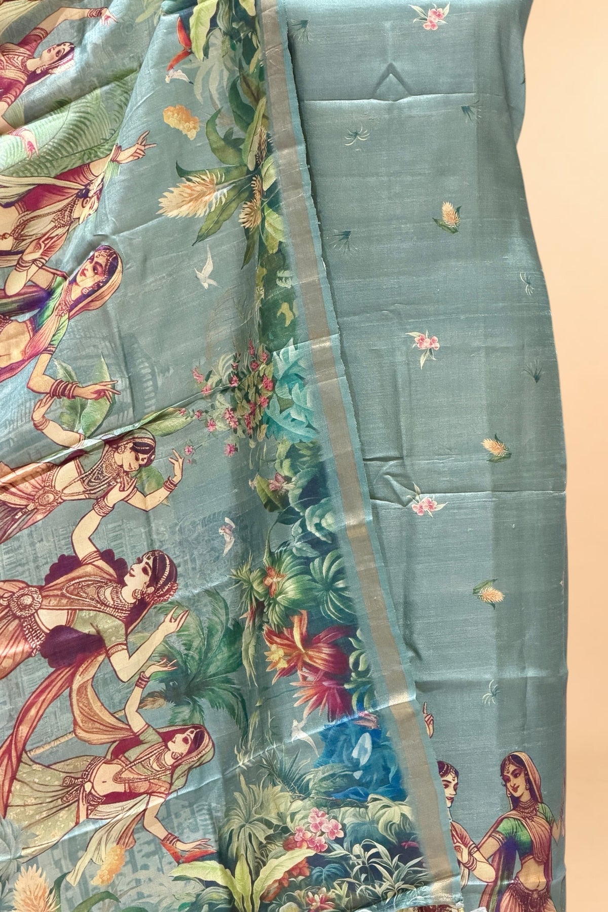 Grey Banarasi Pure Tusser Silk Suit Set