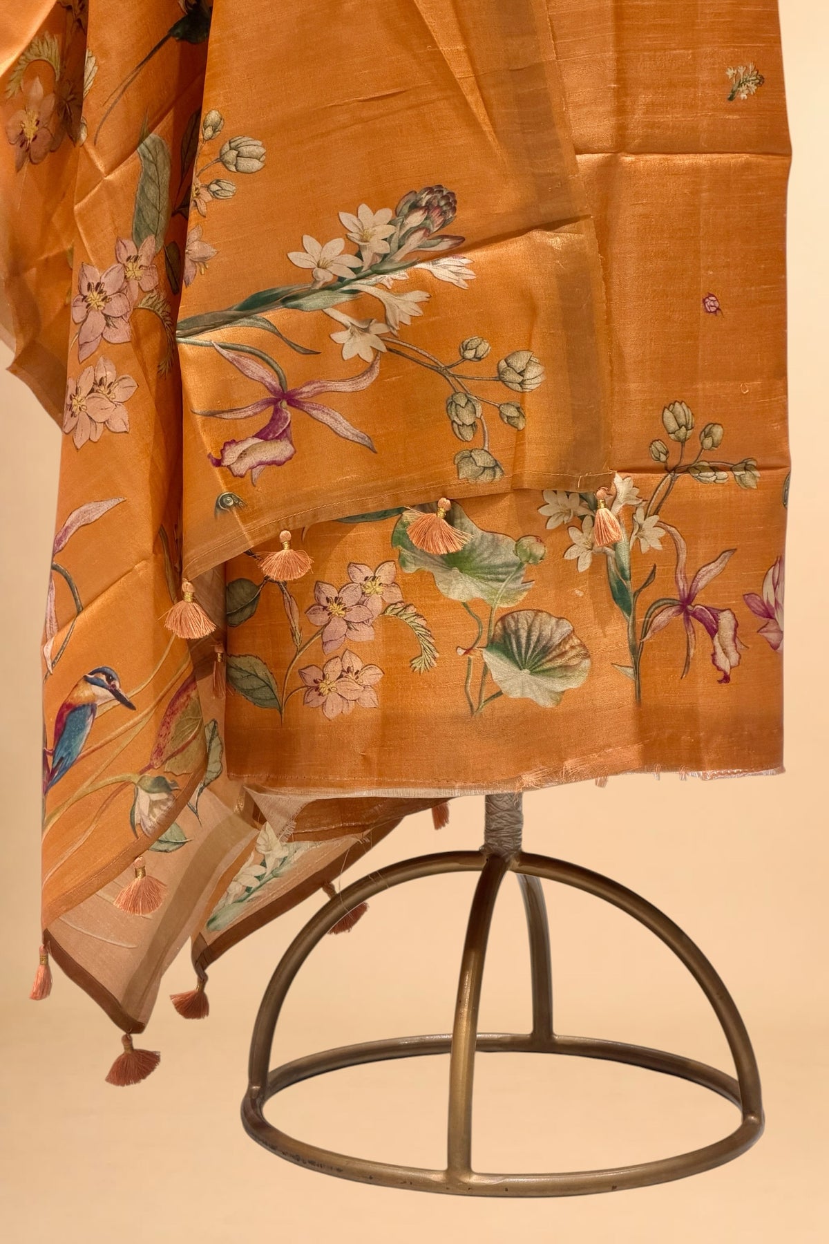 Orange Banarasi Pure Tusser Silk Suit Set
