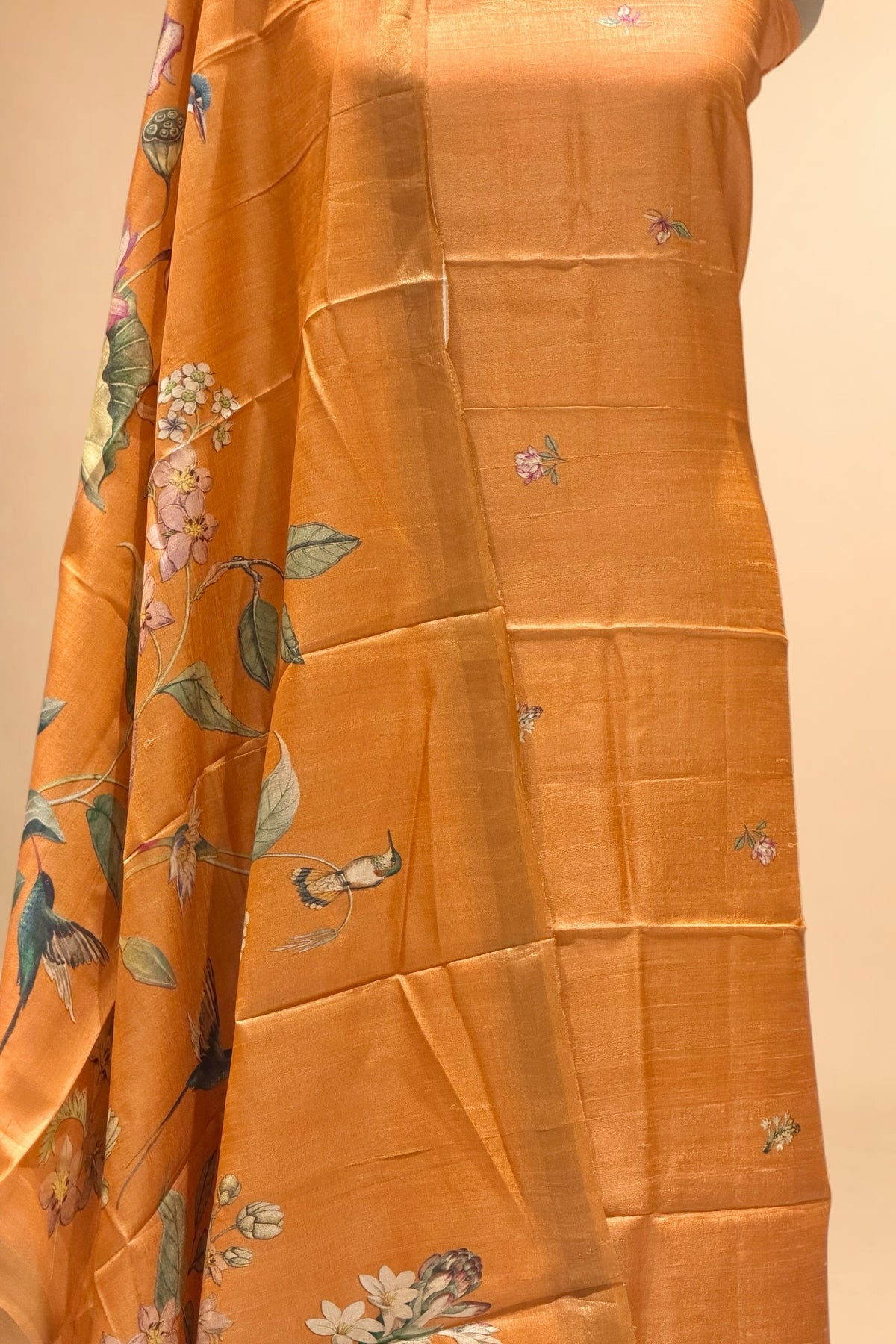 Orange Banarasi Pure Tusser Silk Suit Set