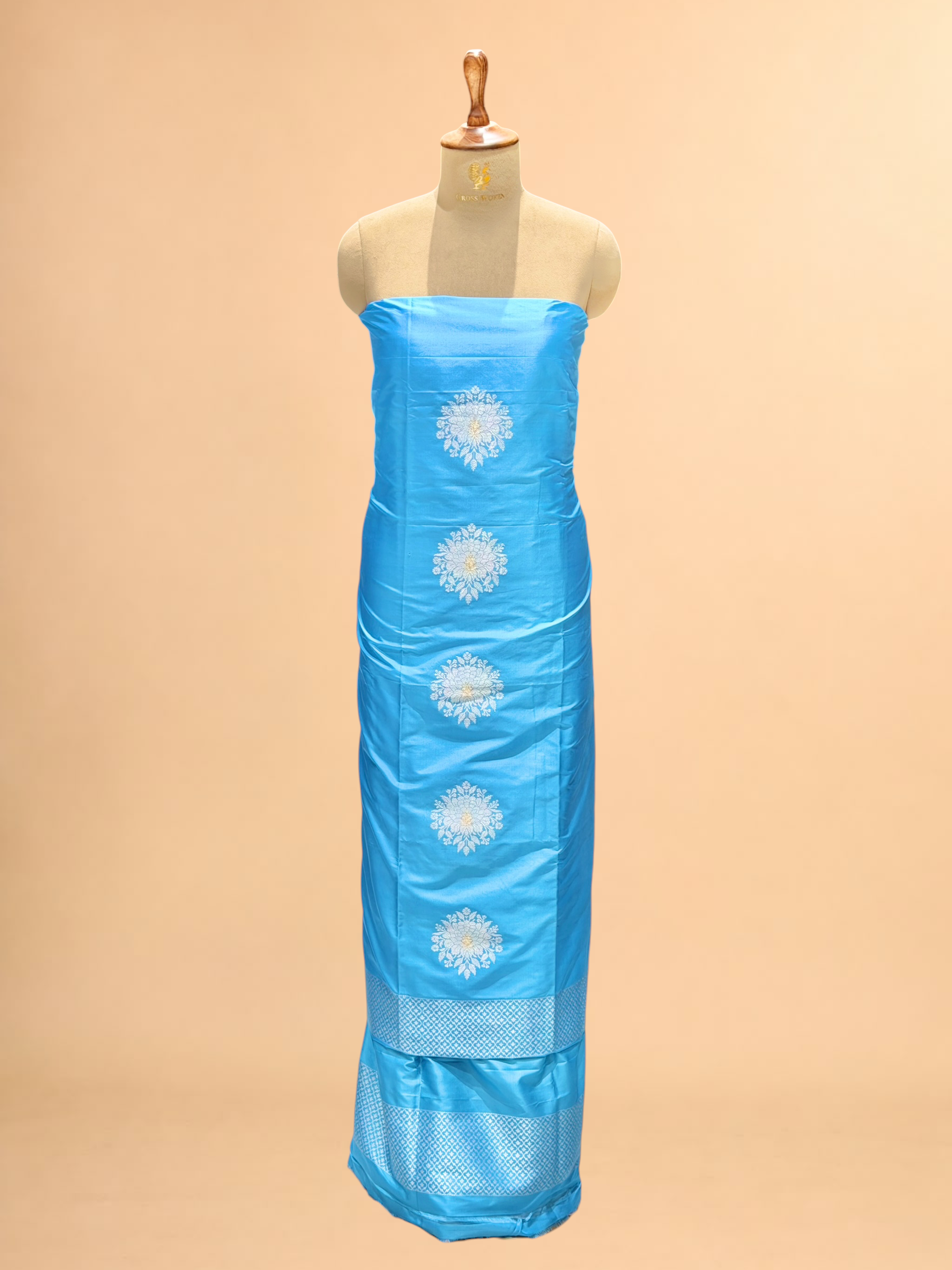 Turquoise Blue Katan Silk Co-ord Set