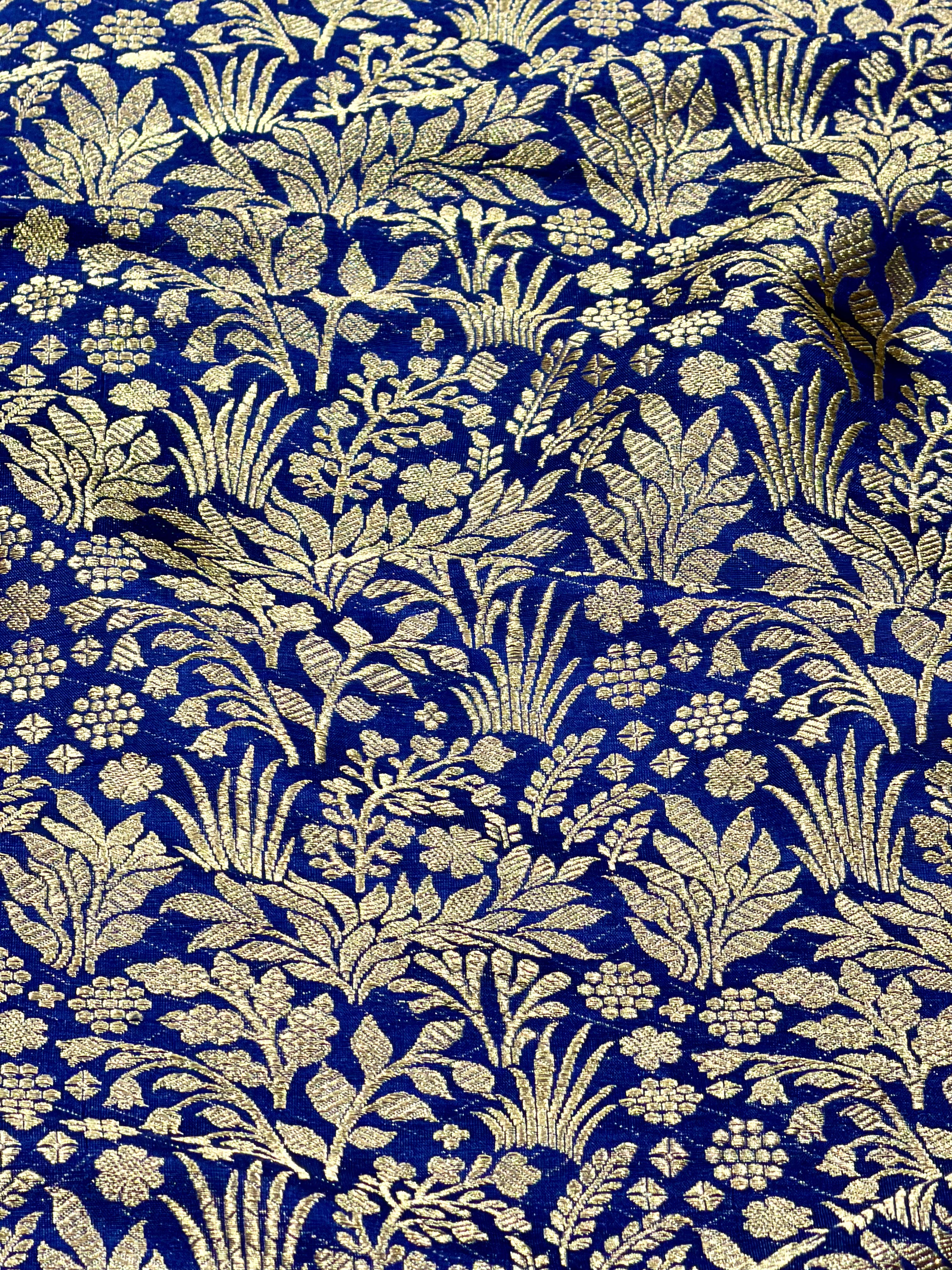 Dark Blue Katan Silk Handloom Fabric
