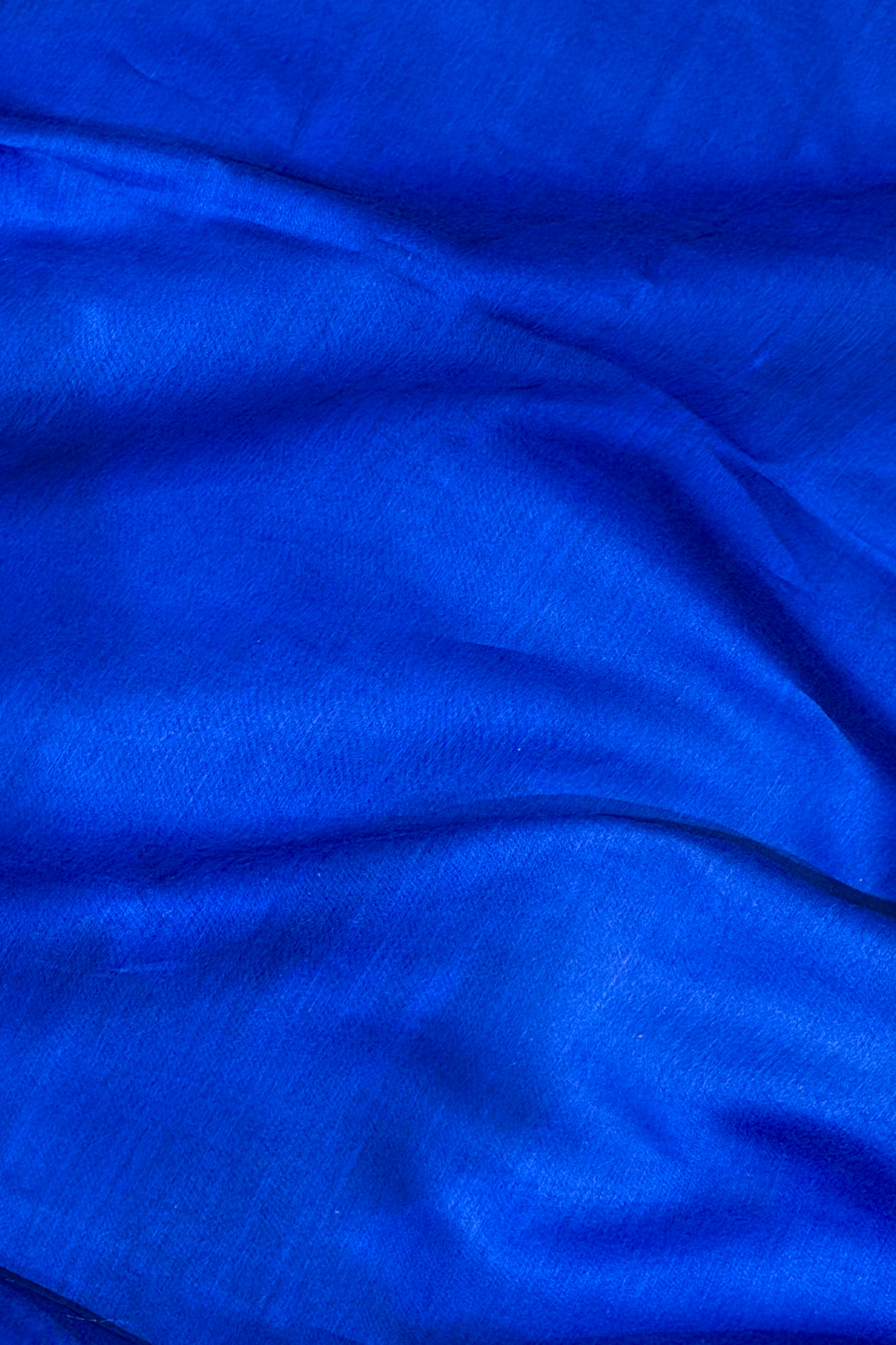 Royal Blue Mul Suit Set with Tissue Panel Top & Stripe Dupatta