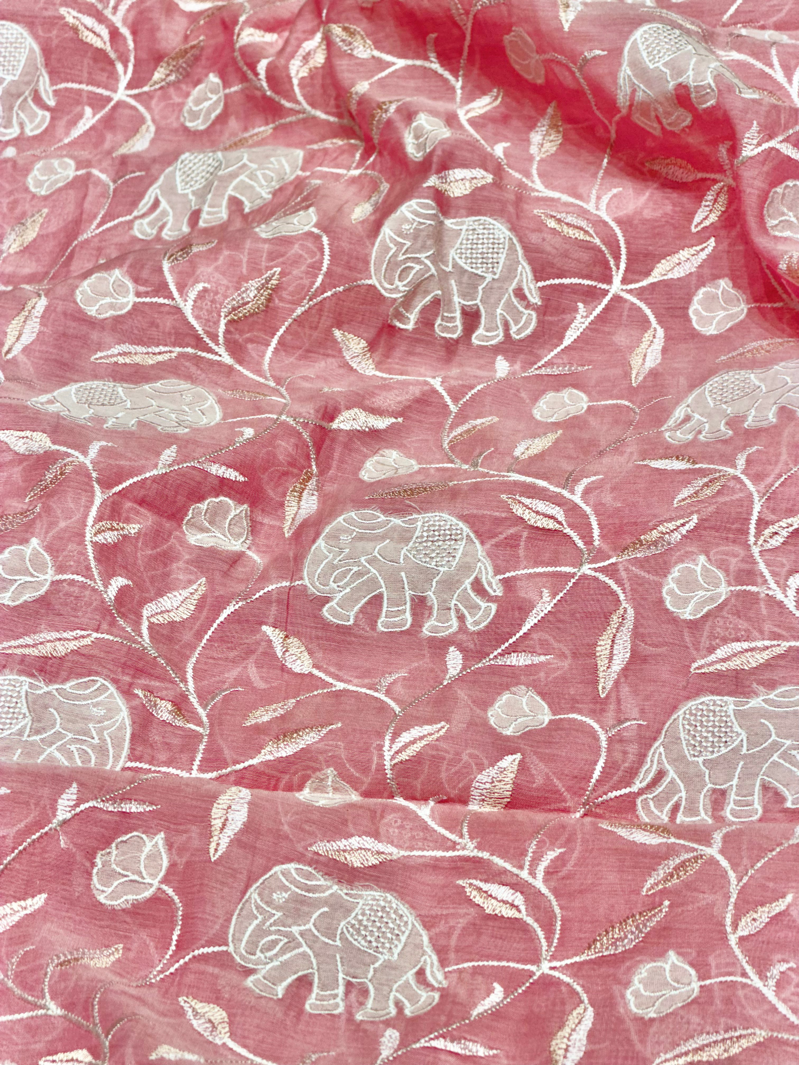 Dusty Pink Mul Fabric With Appliqué Work