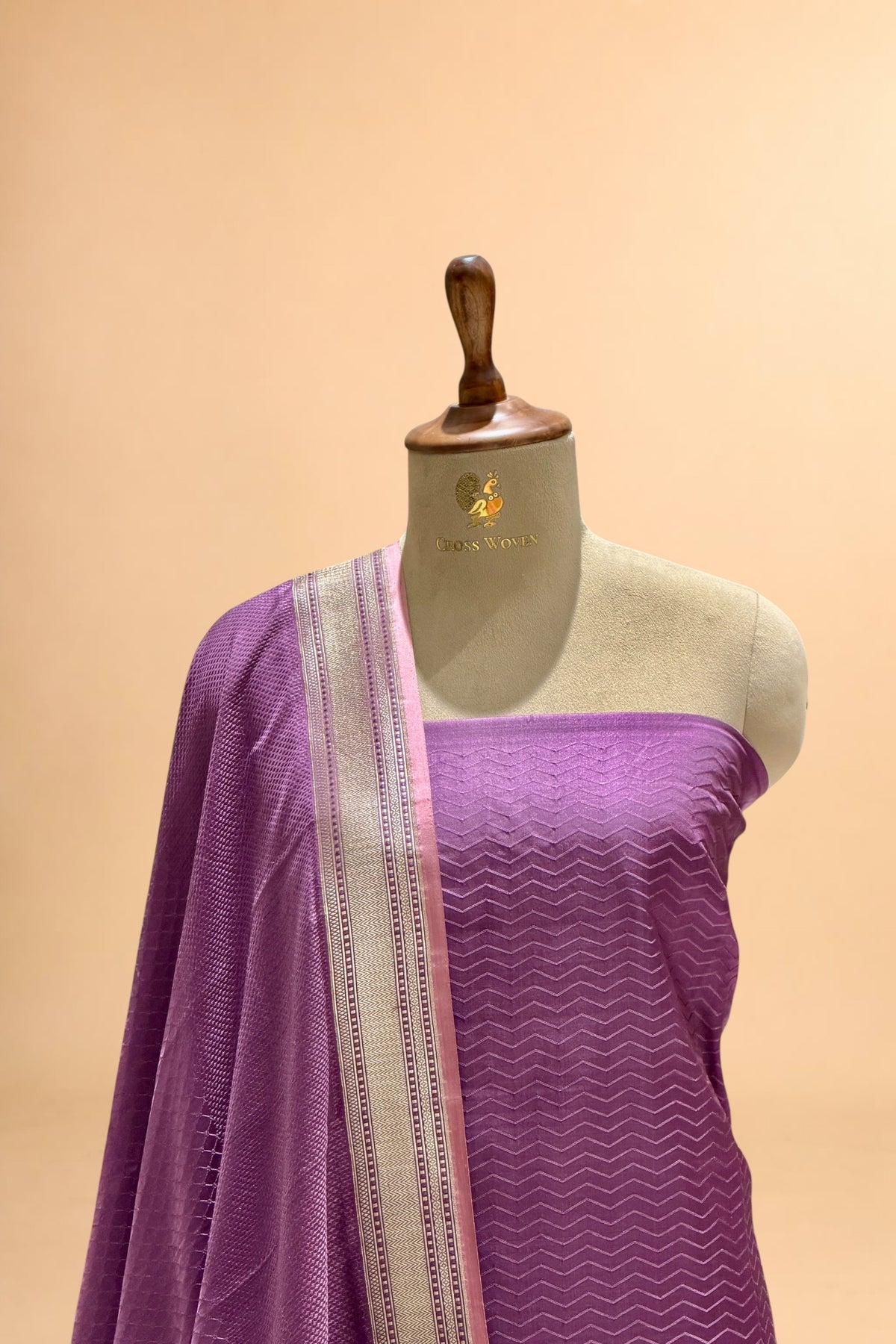 Purple Pure Tanchoi Silk Suit Set