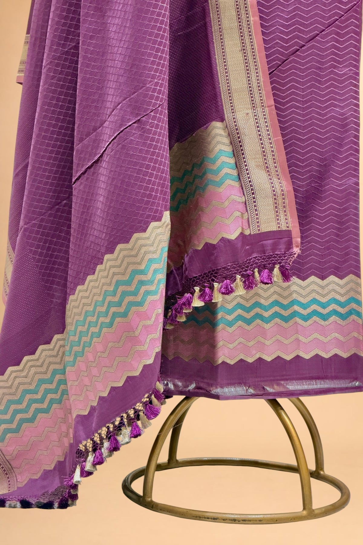 Purple Pure Tanchoi Silk Suit Set