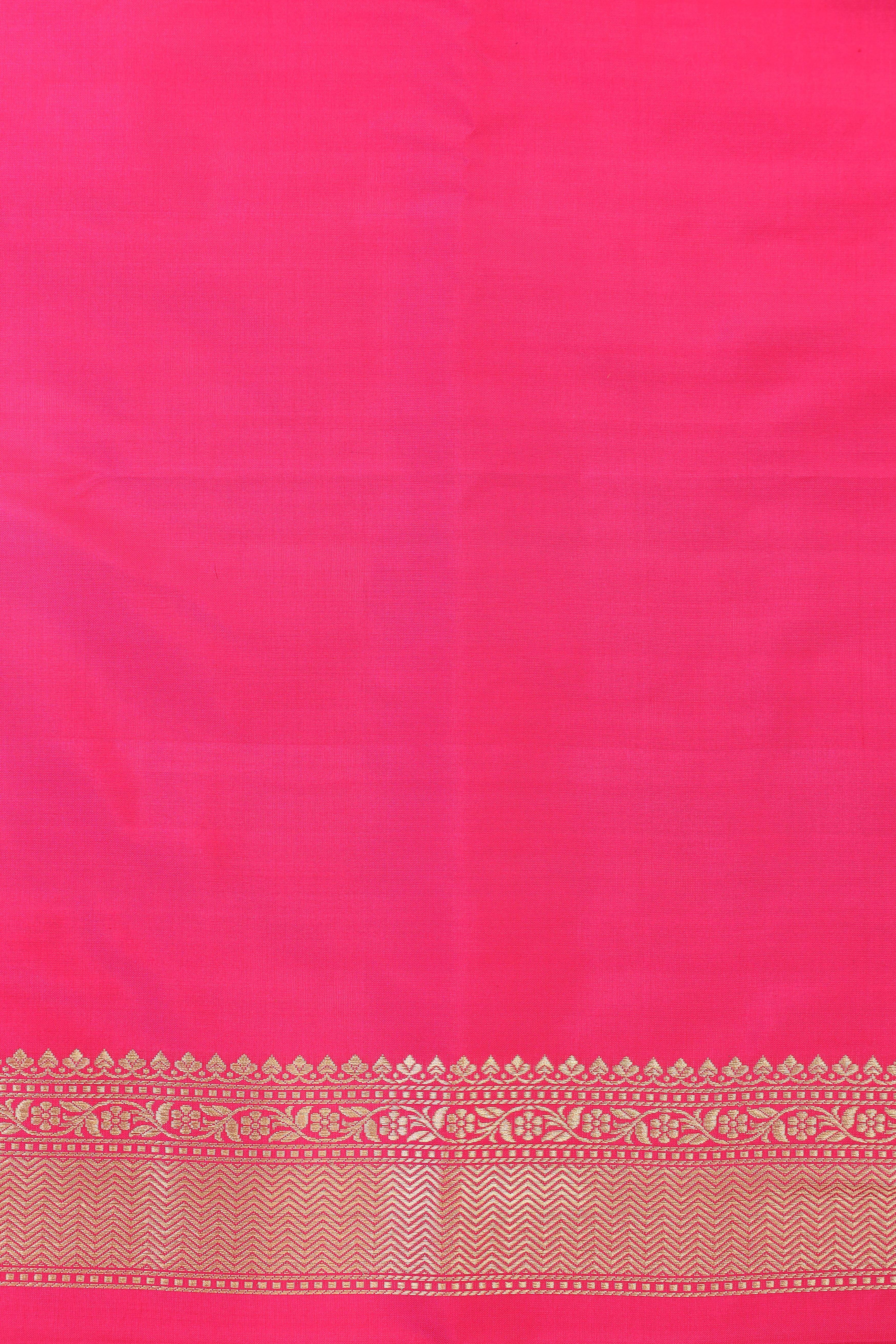 Bright Pink Katan Silk Suit Set With Handwoven Dupatta