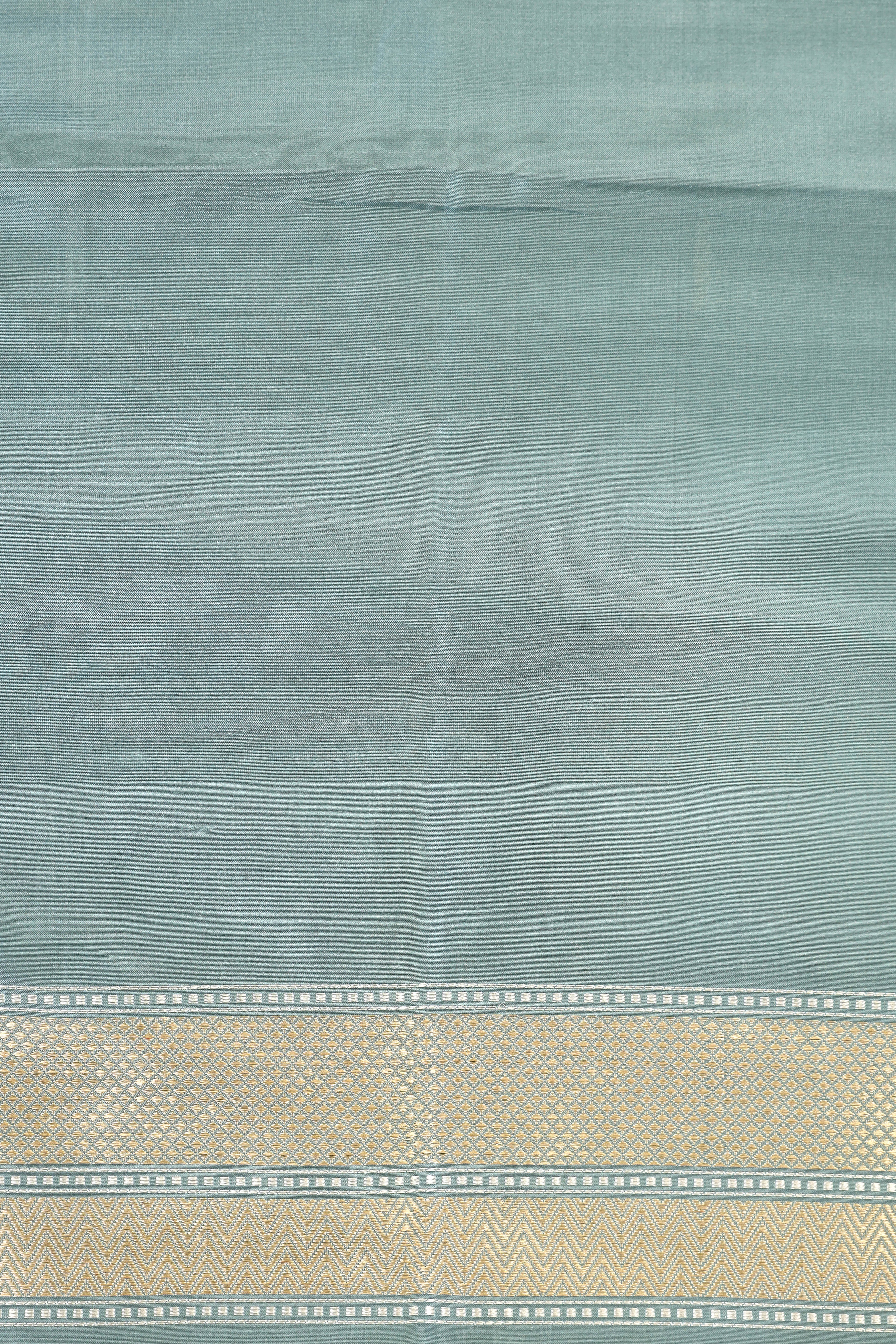 Aqua Blue Banarasi Katan Silk Suit Set With Contrast Dupatta