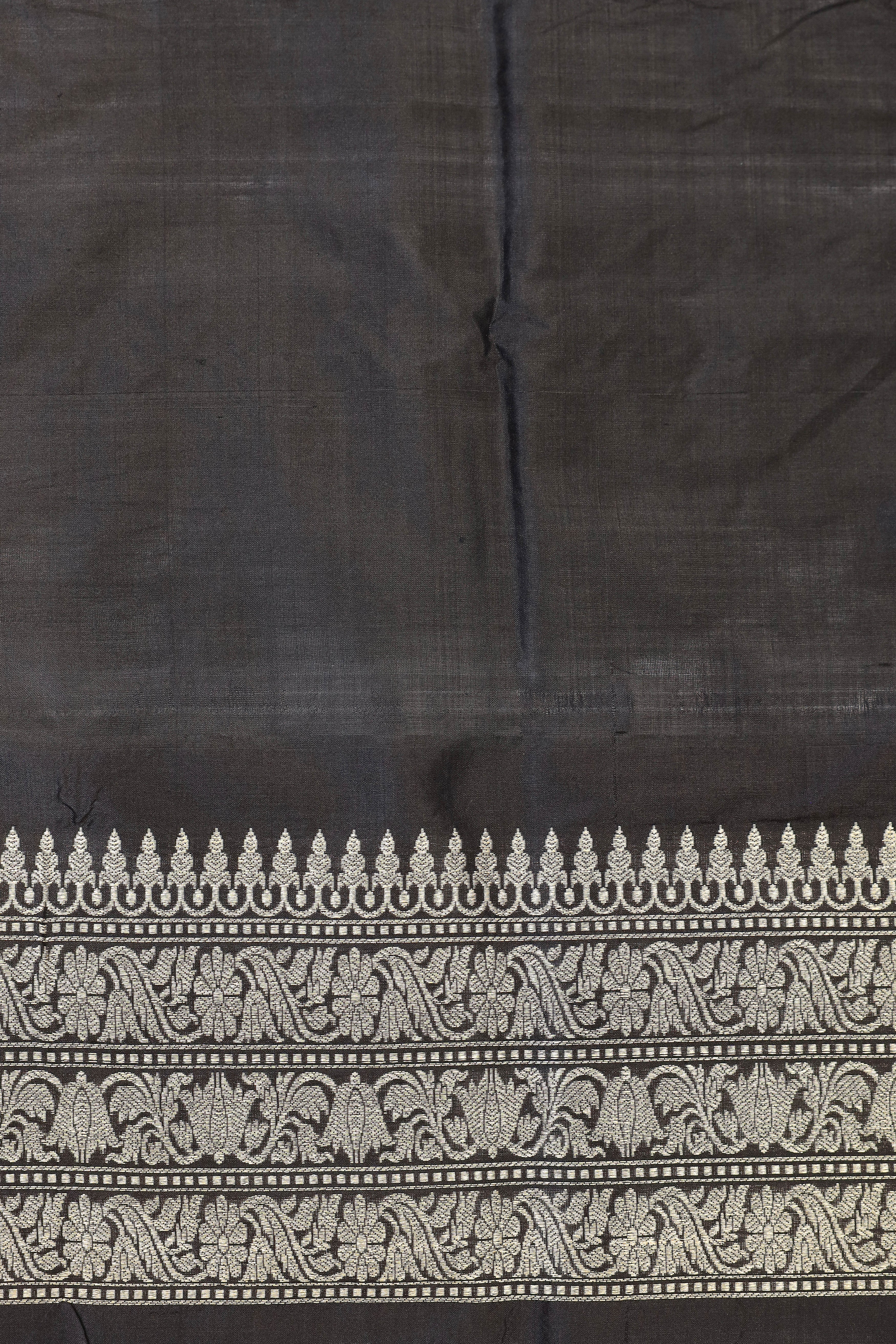 Black Katan Silk Suit Set With Checkered Pattern Dupatta