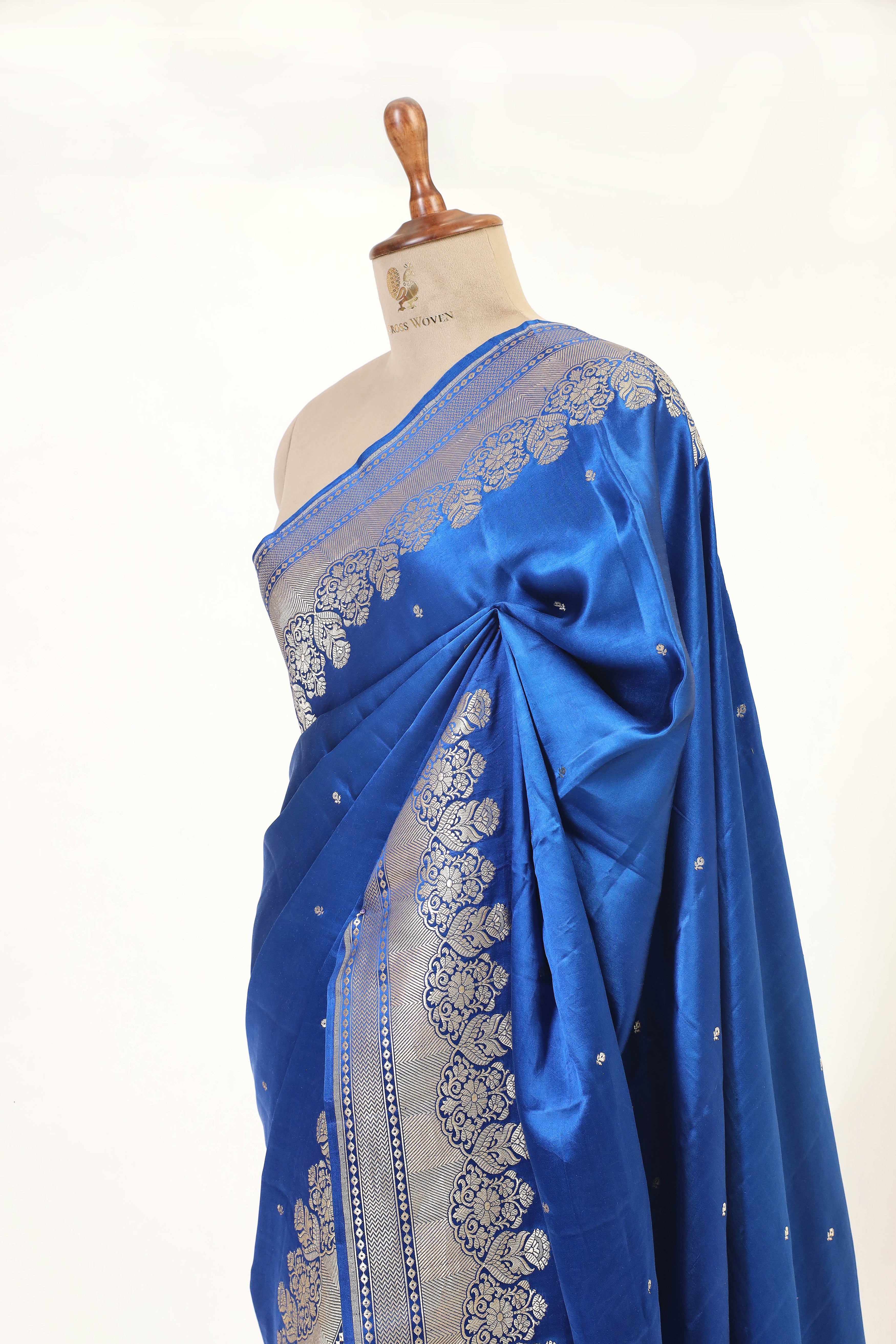 Blue Banarasi Mashru Silk Saree