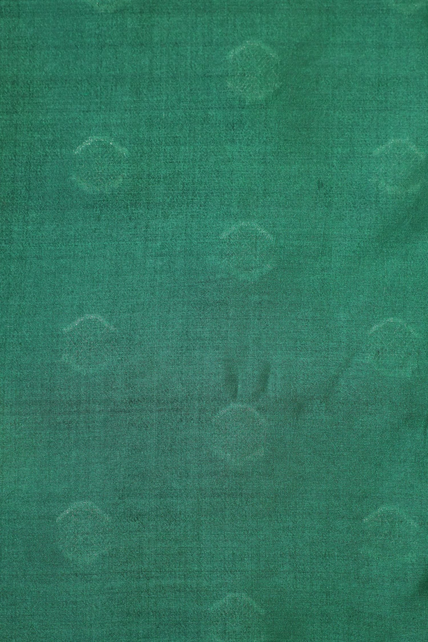 Dark Green Banarasi Soft Silk Suit Set With Tissue Stripe Dupatta