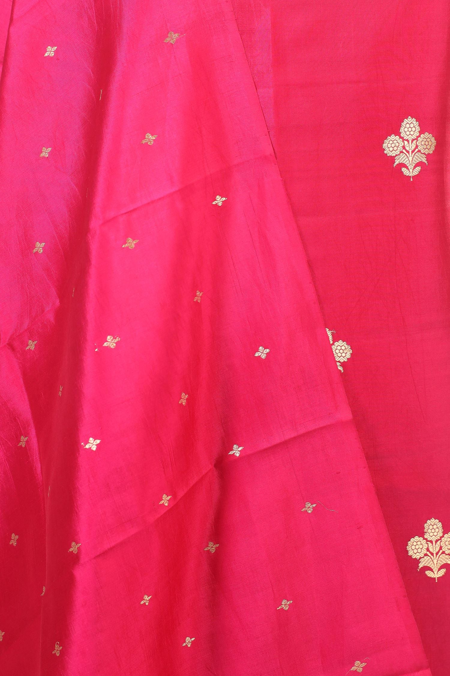 Bright Pink Banarasi Soft Silk Suit Set With Meenakari Border Dupatta