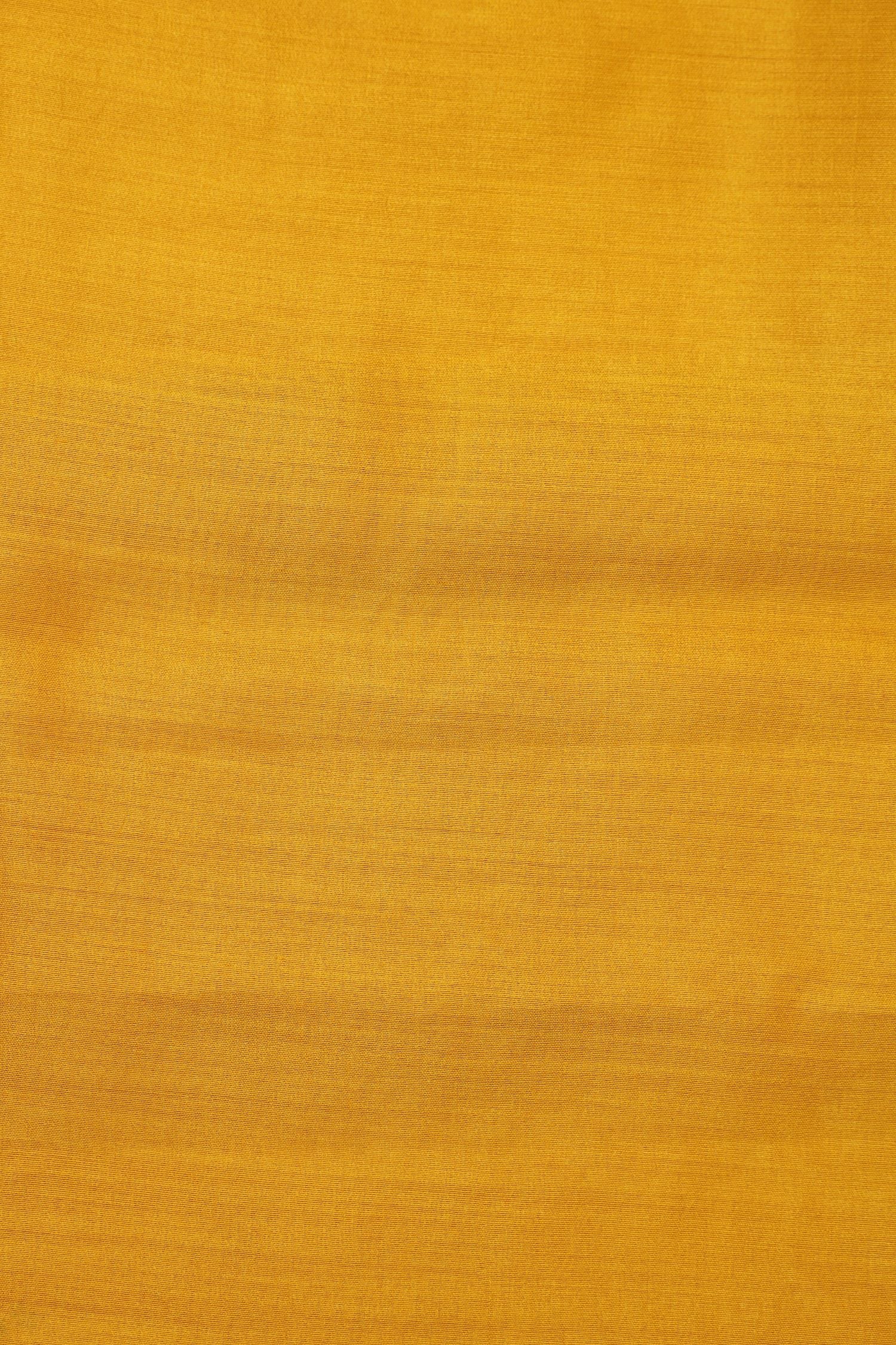 Golden Yellow Chiniya Silk Suit Set With Handbrush Organza Dupatta