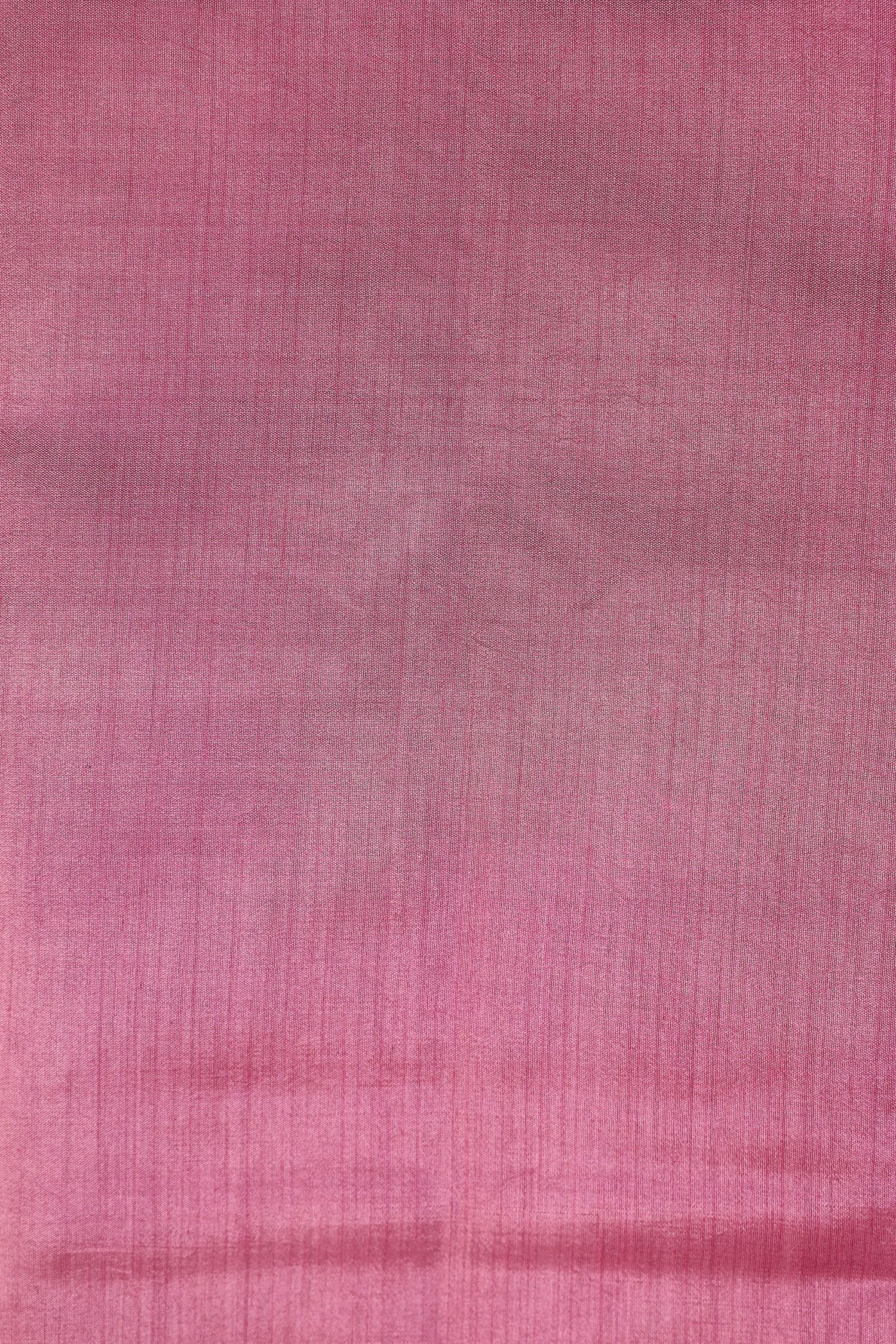 Rose Pink Chiniya Silk Suit Set With Hand Work Organza Dupatta