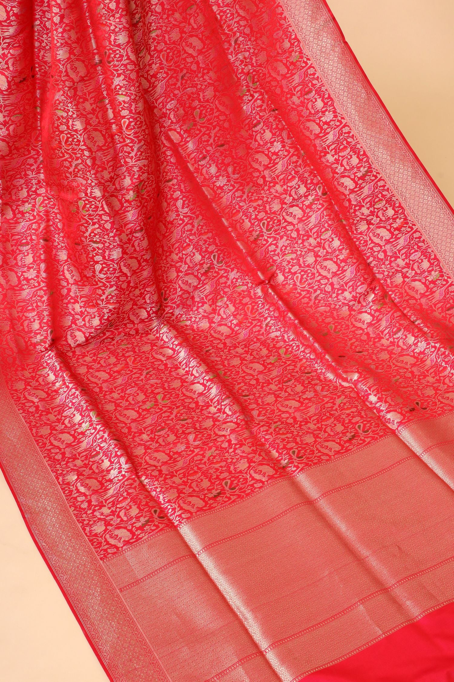 Rani Pink Handwoven Pure Banarasi Katan Silk Saree