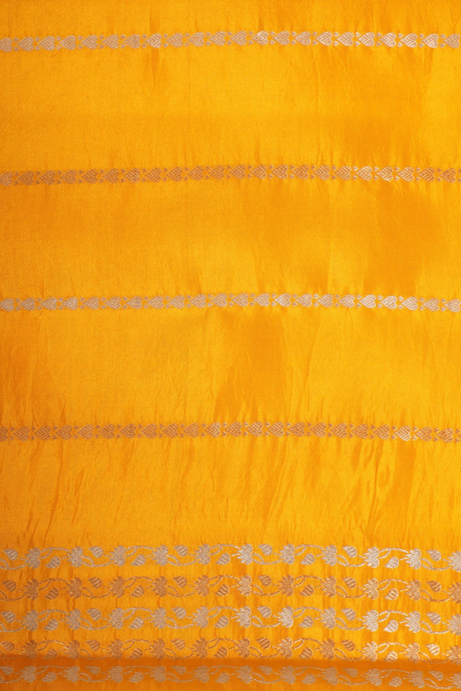 Yellow Handwoven Pure Banarasi Soft Silk Saree