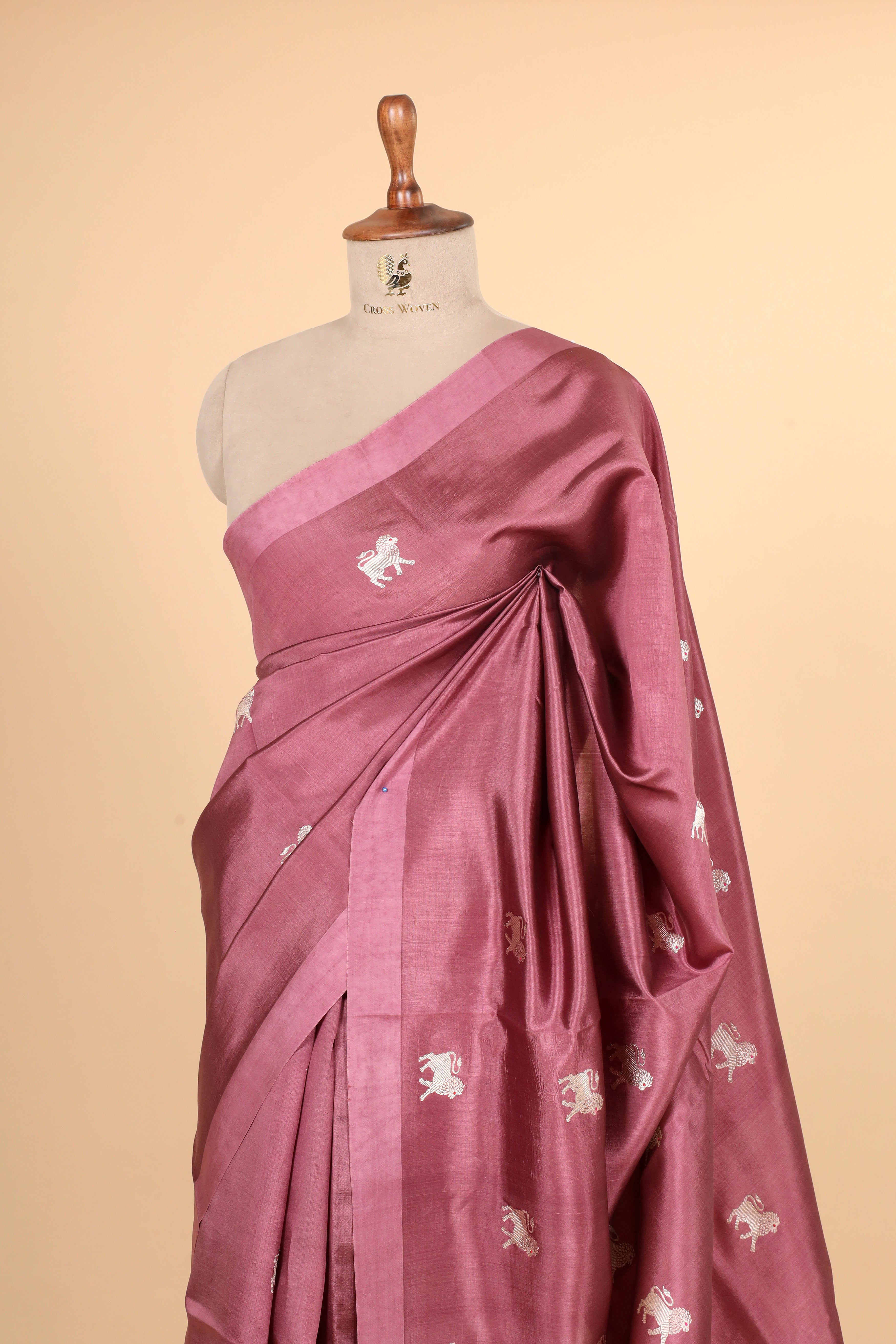 Dusty Rose Handwoven Pure Banarasi Soft Silk Saree