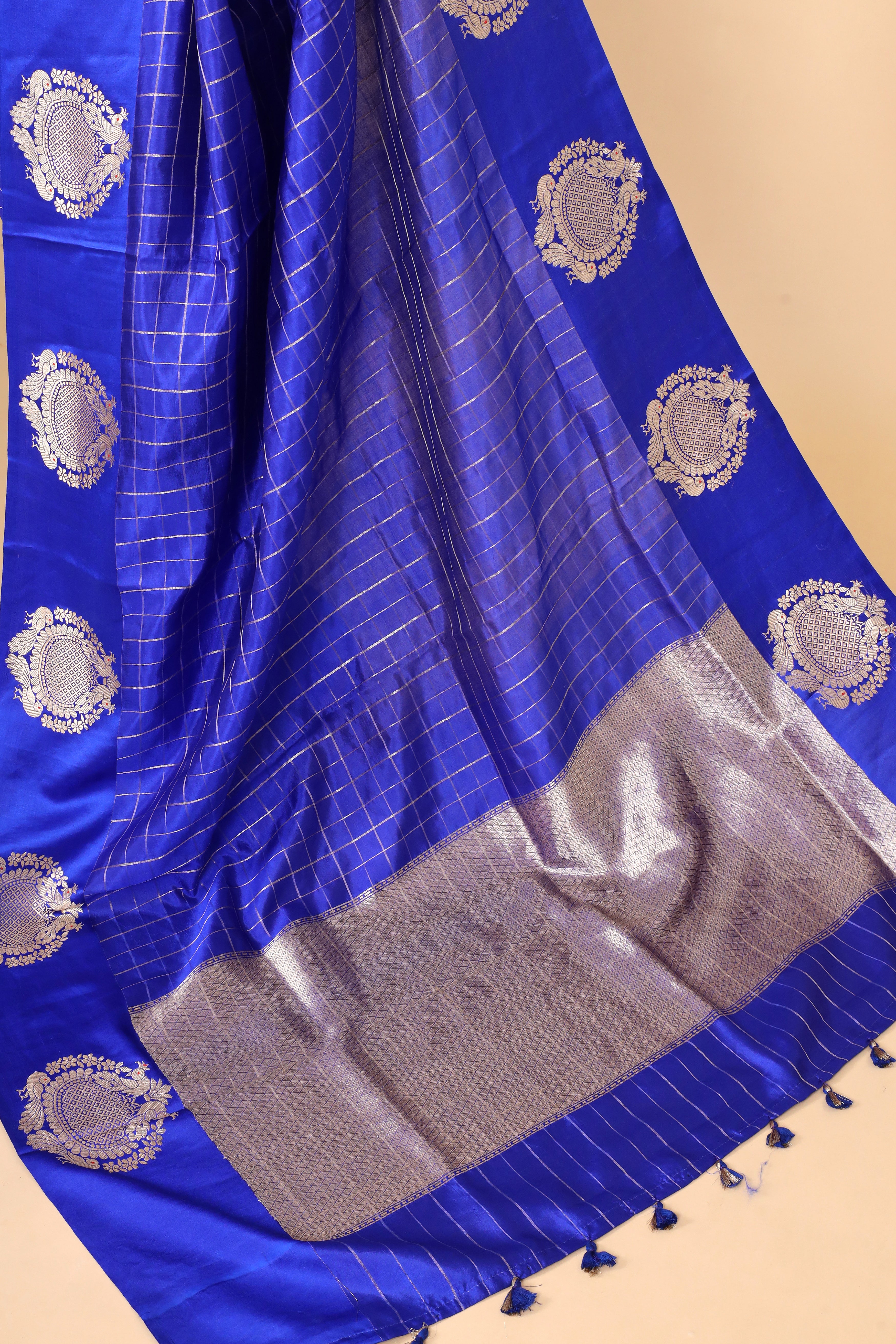 Royal Blue Handwoven Pure Banarasi Soft Silk Saree