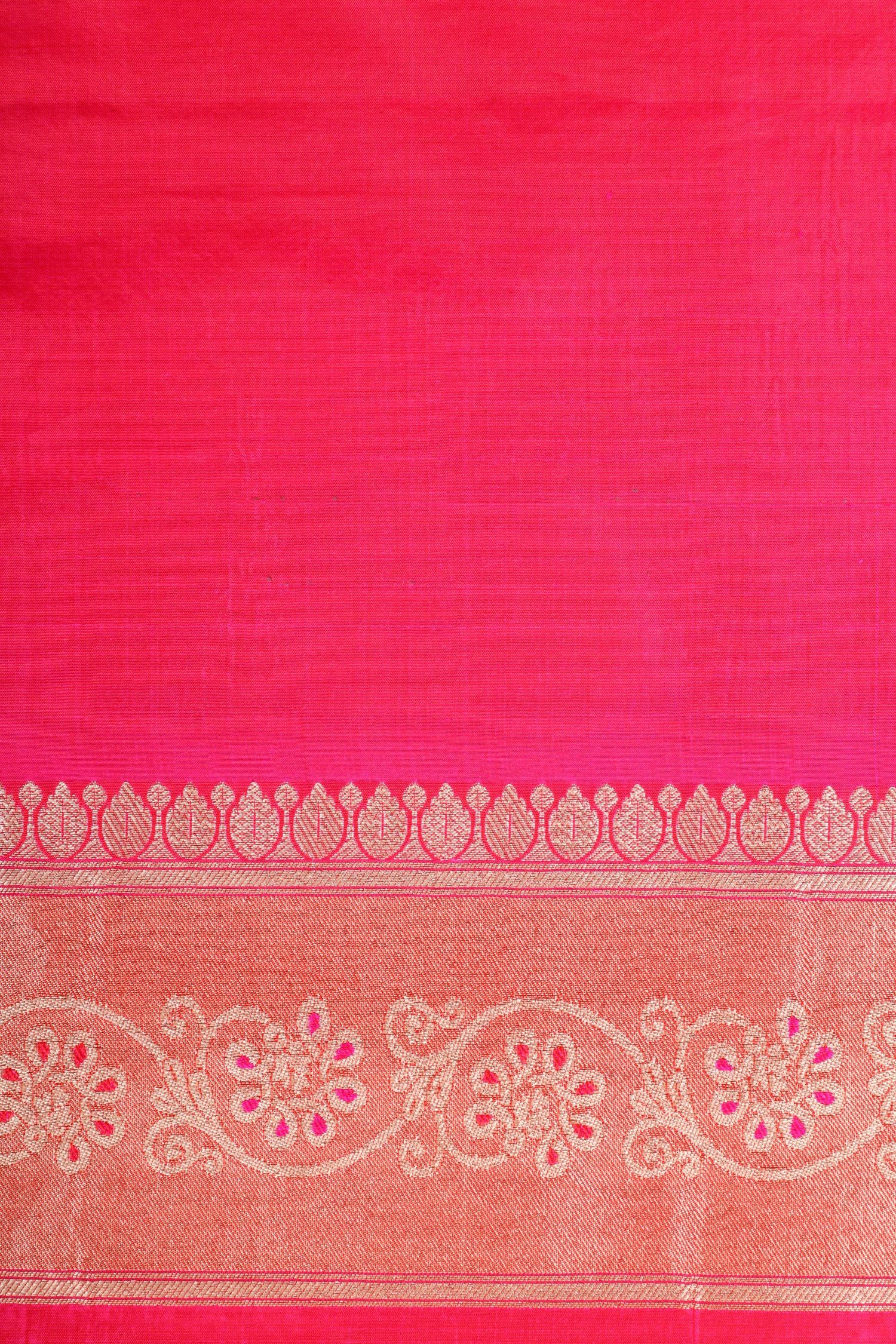 Pink Rangkaat Style Handwoven Pure Banarasi Katan Silk Saree