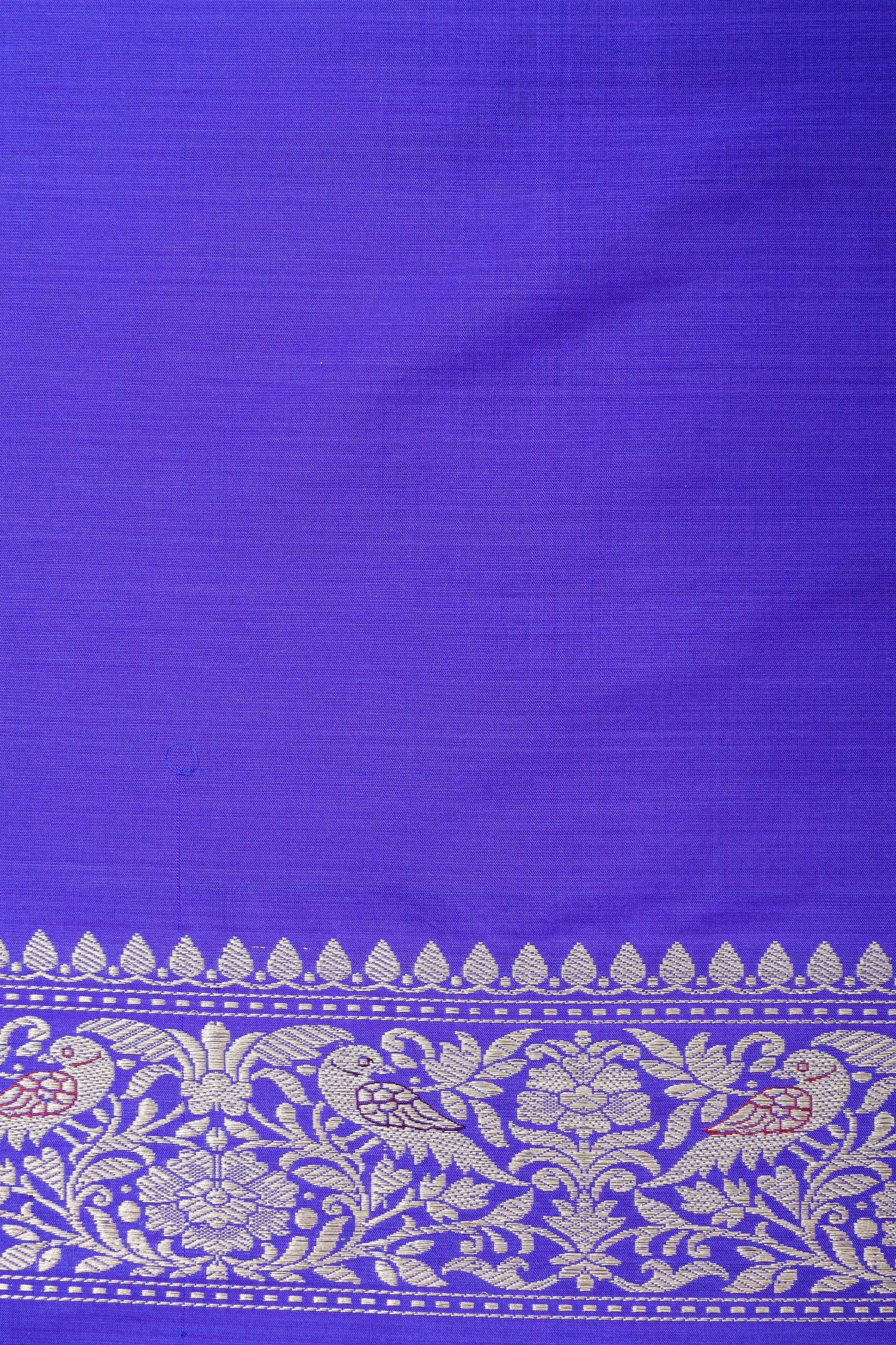 Purple Shikarghah Meenakari Handwoven Pure Banarasi Katan Silk Saree