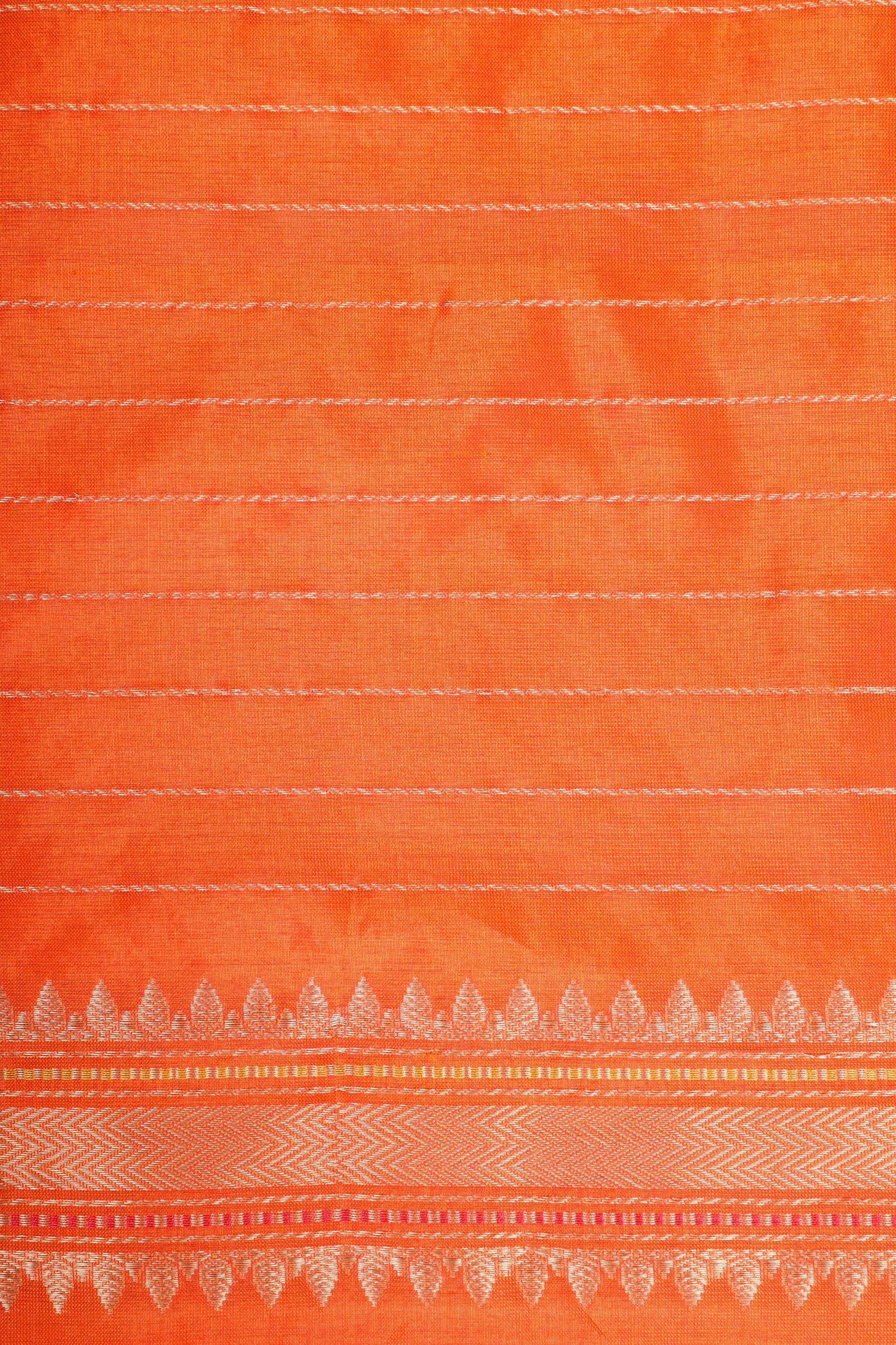 Rangkaat Banarasi Handloom Tissue Silk Saree With Meenakari Katan Border