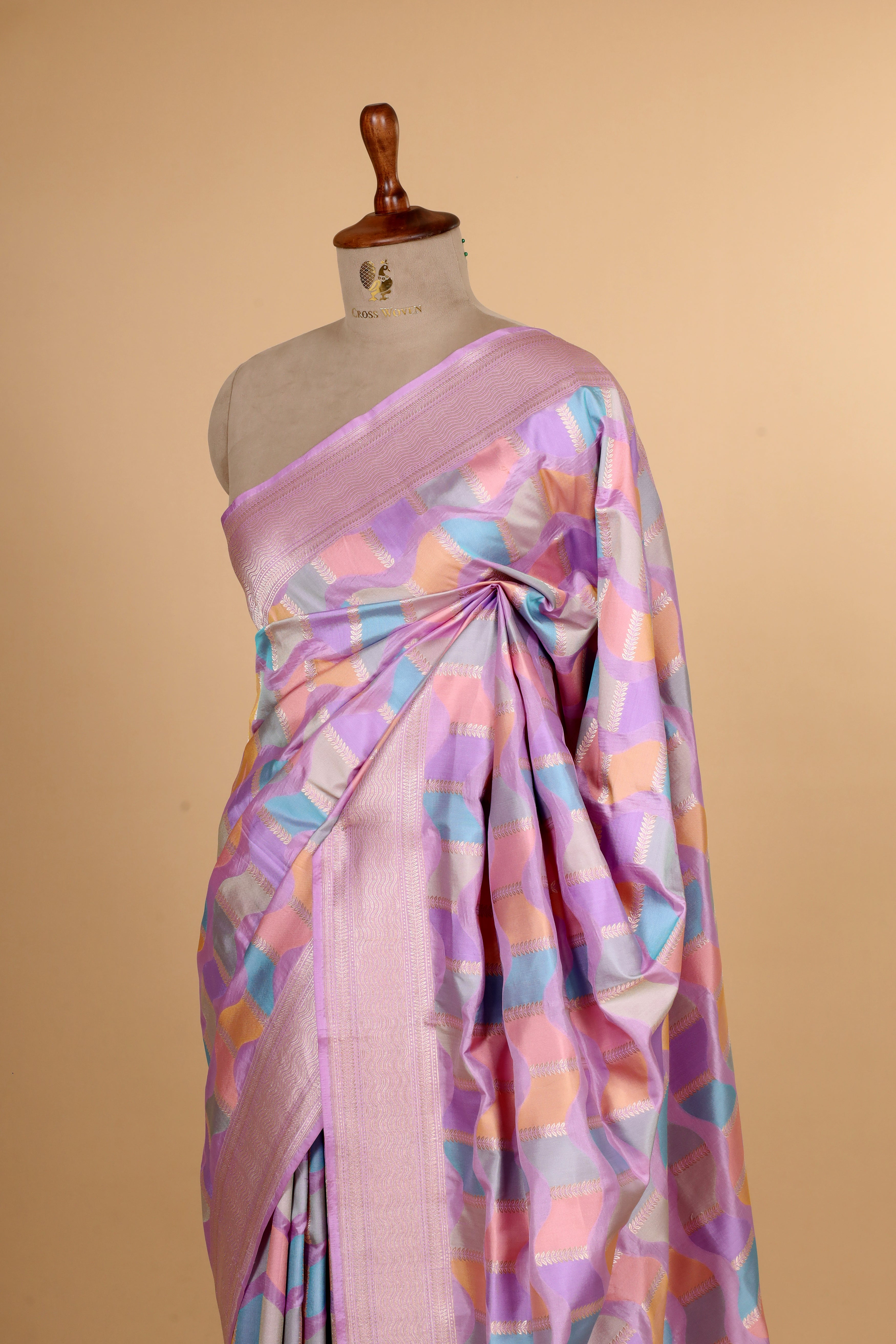 Lavender Rangkaat Pure Banarasi Handloom Katan Silk Saree