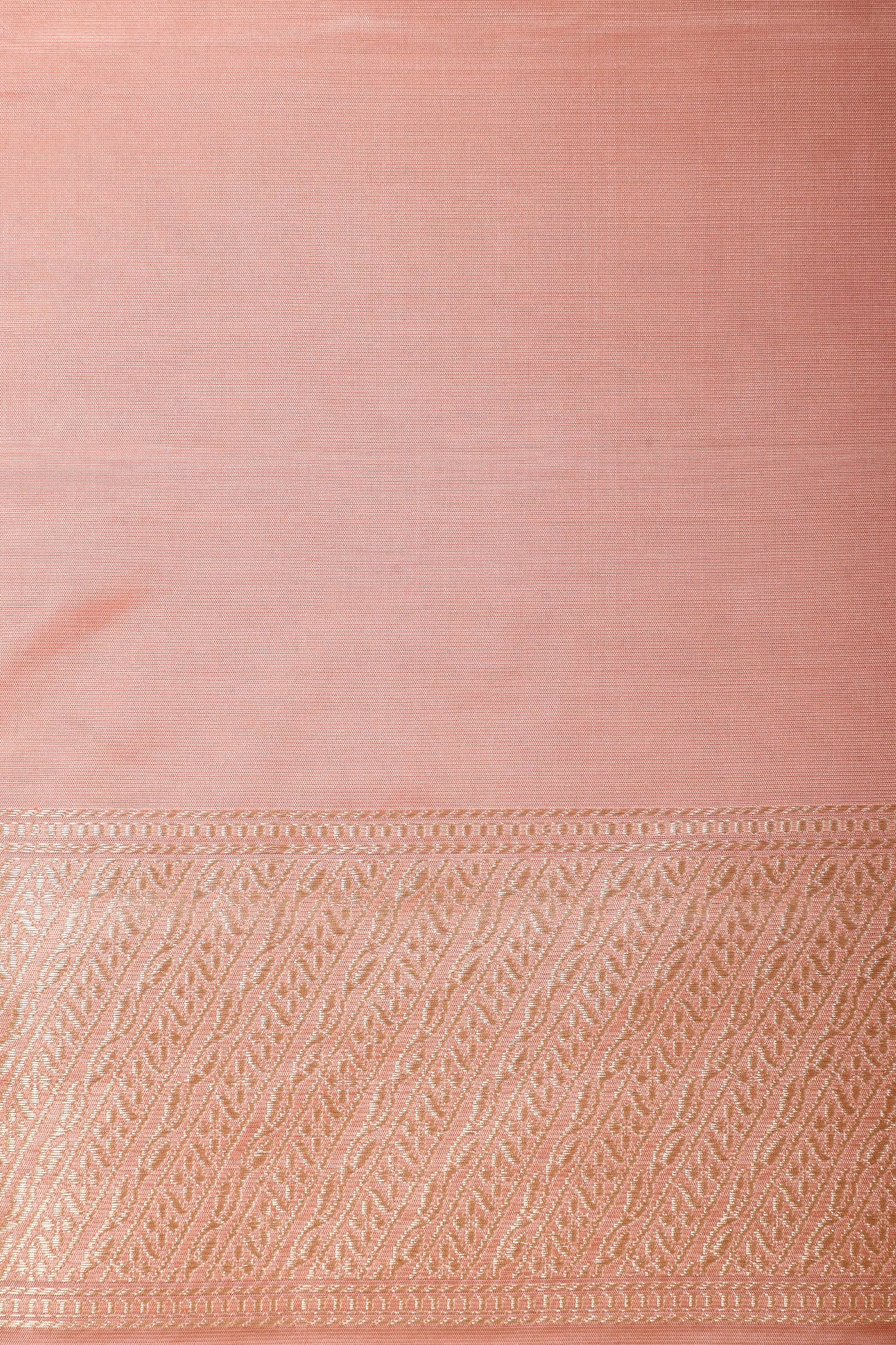 Peach Rangkaat Meenakari Banarasi Handloom Pure Katan Silk Saree