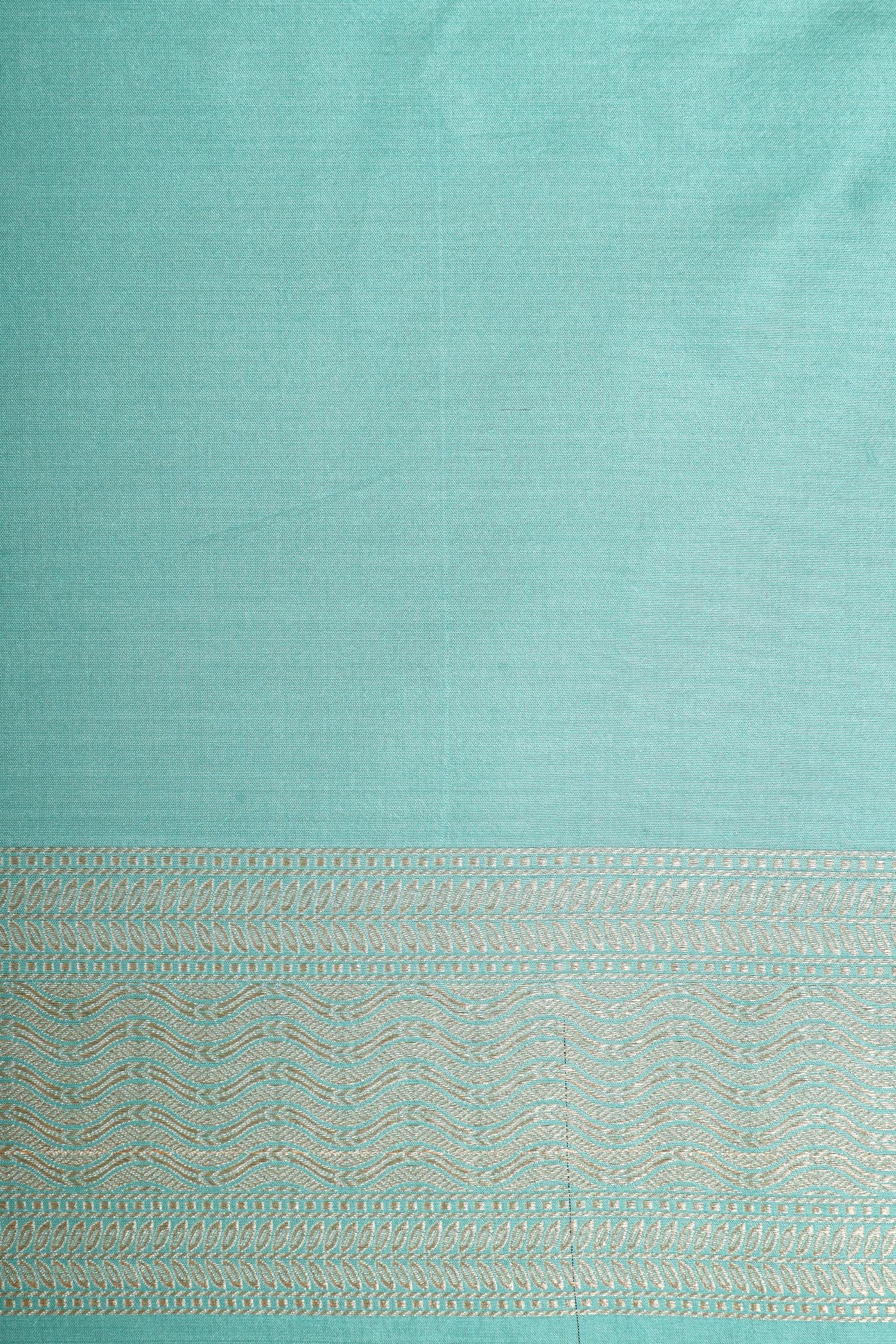 Aqua Blue Rangkaat Pure Banarasi Handloom Katan Silk Saree