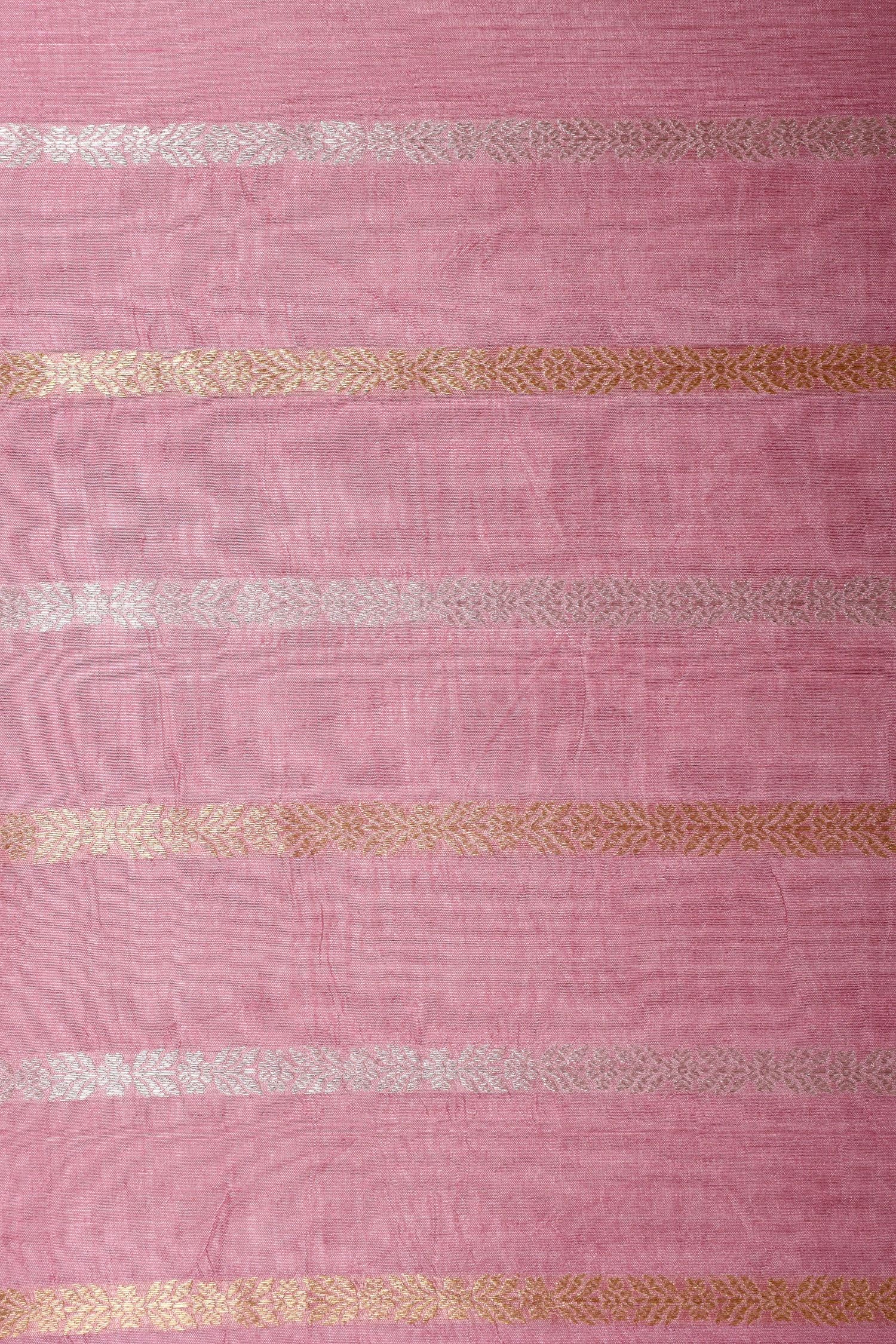 Pastel Pink Banarasi Soft Silk Suit Set With Organza Dupatta
