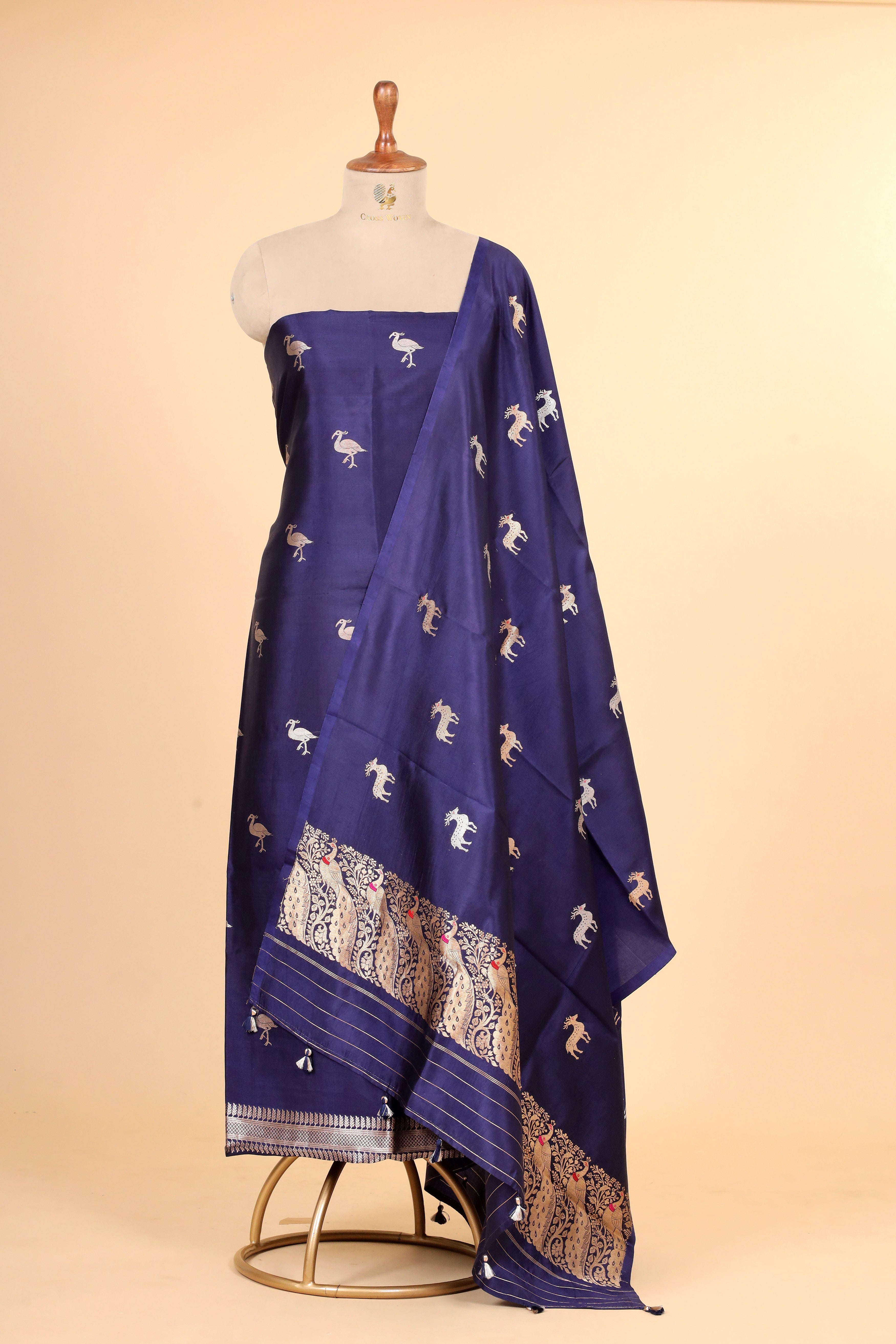 Cobalt Blue Meenakari Soft Silk Suitsets