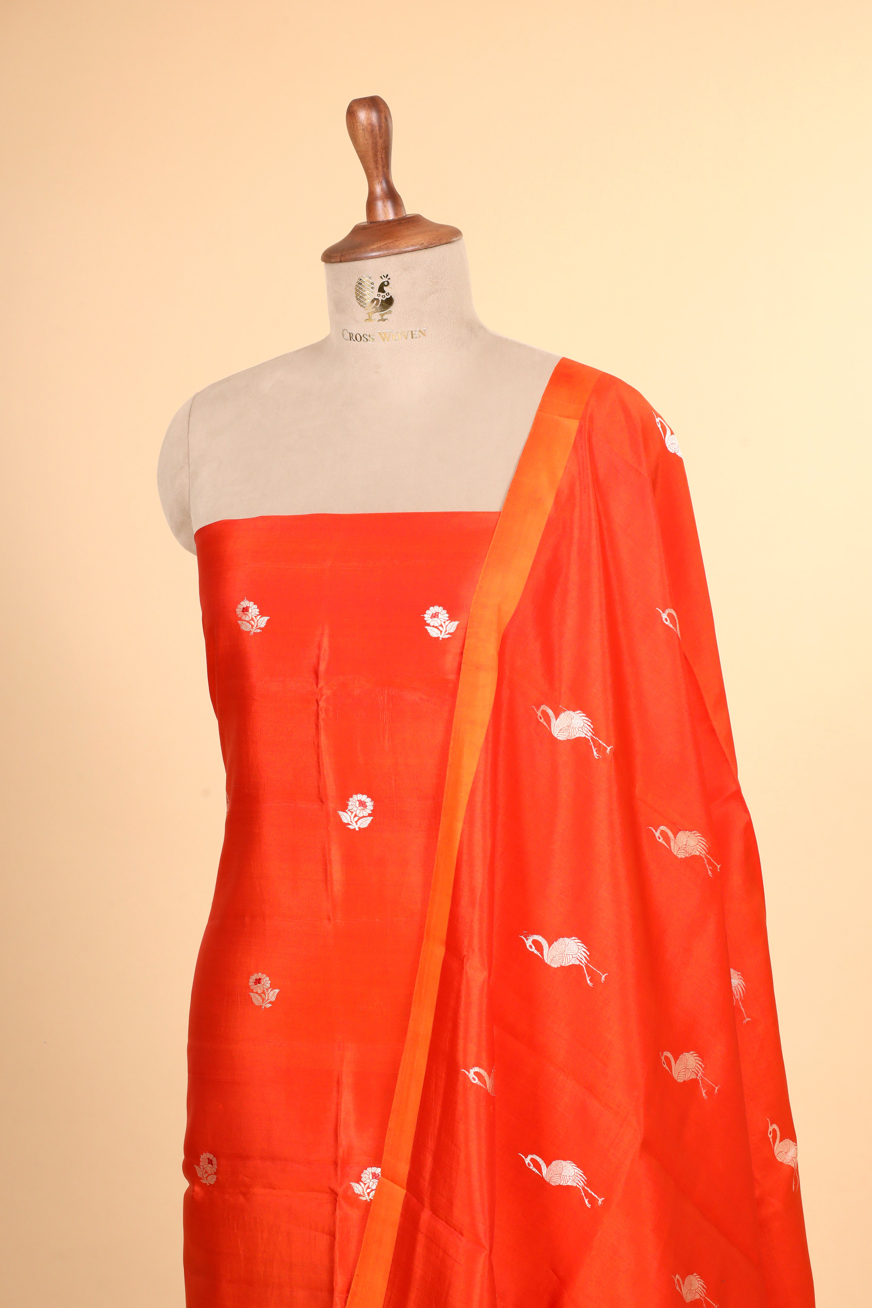 Orange Meenakari Banarasi Soft Silk Suitsets