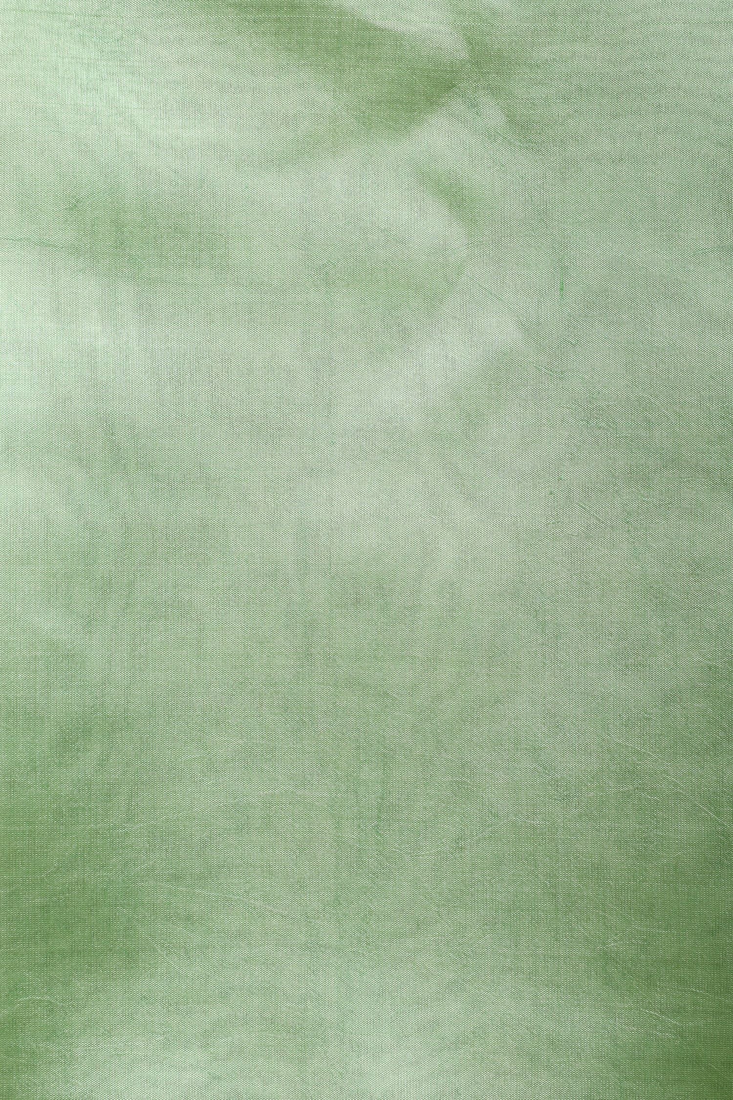 Pastel Green Banarasi Soft Silk Suit Set With Organza Dupatta