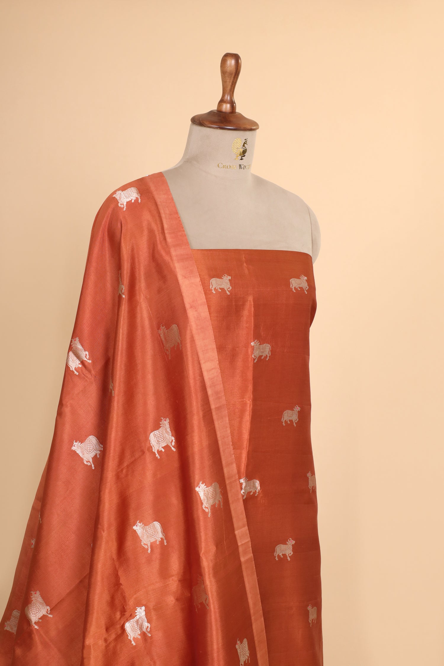 Rust Orange Soft Silk Suit Set