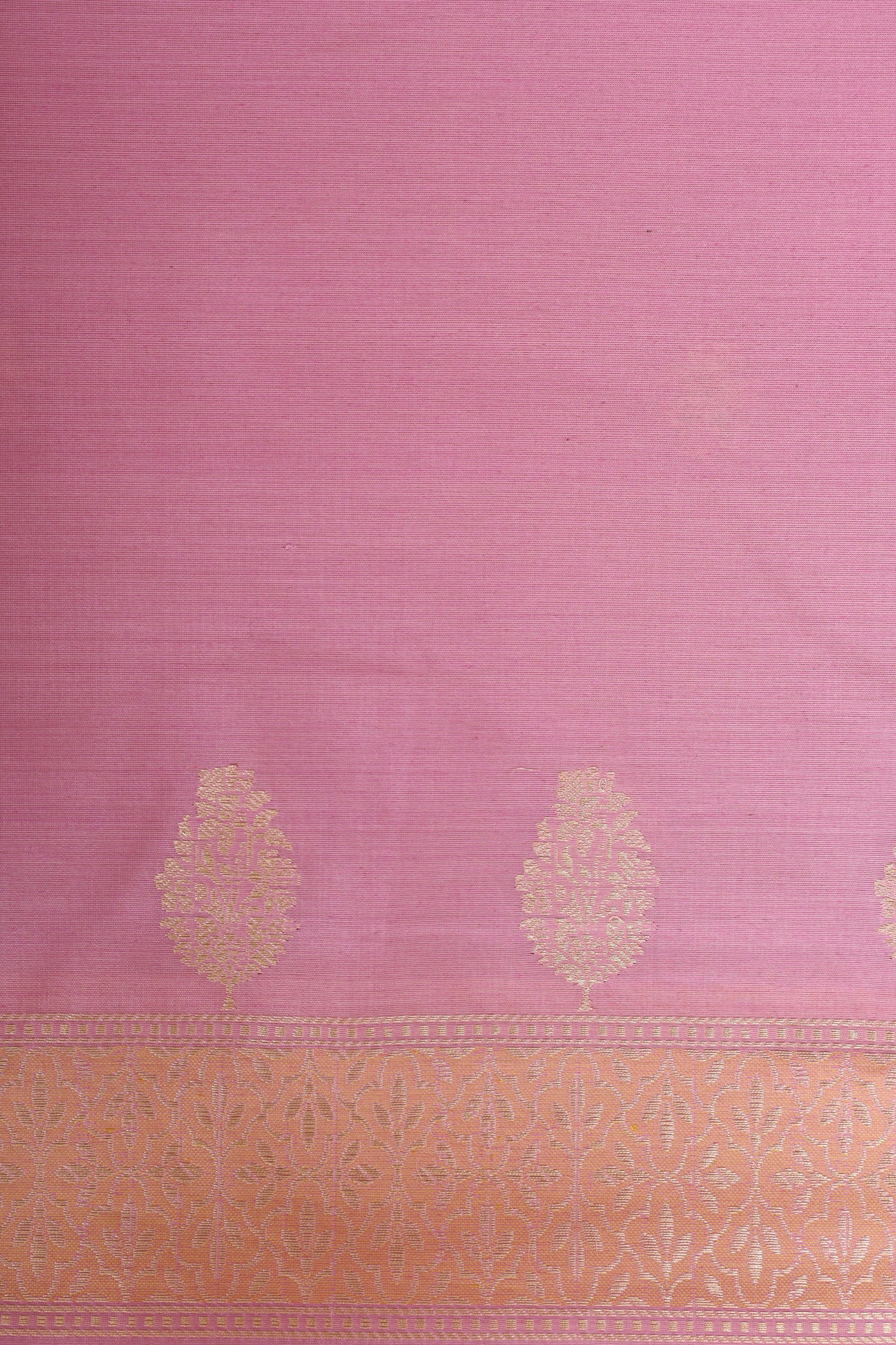 Blush Pink Premium Cotton Banarasi Suit With Meenakari Floral Motif