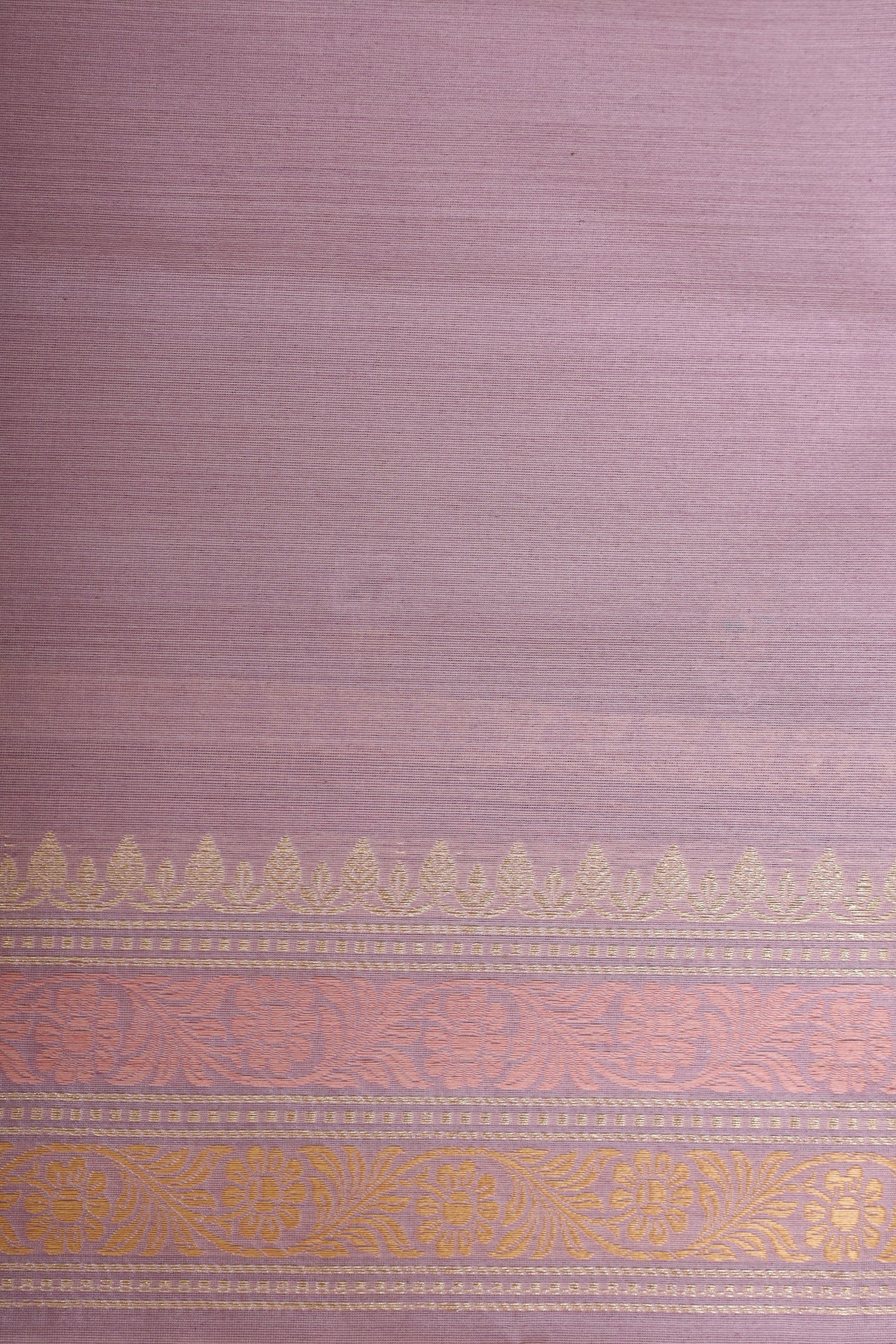 Lavender Premium Cotton Banarasi Suit With Meenakari Floral Motif