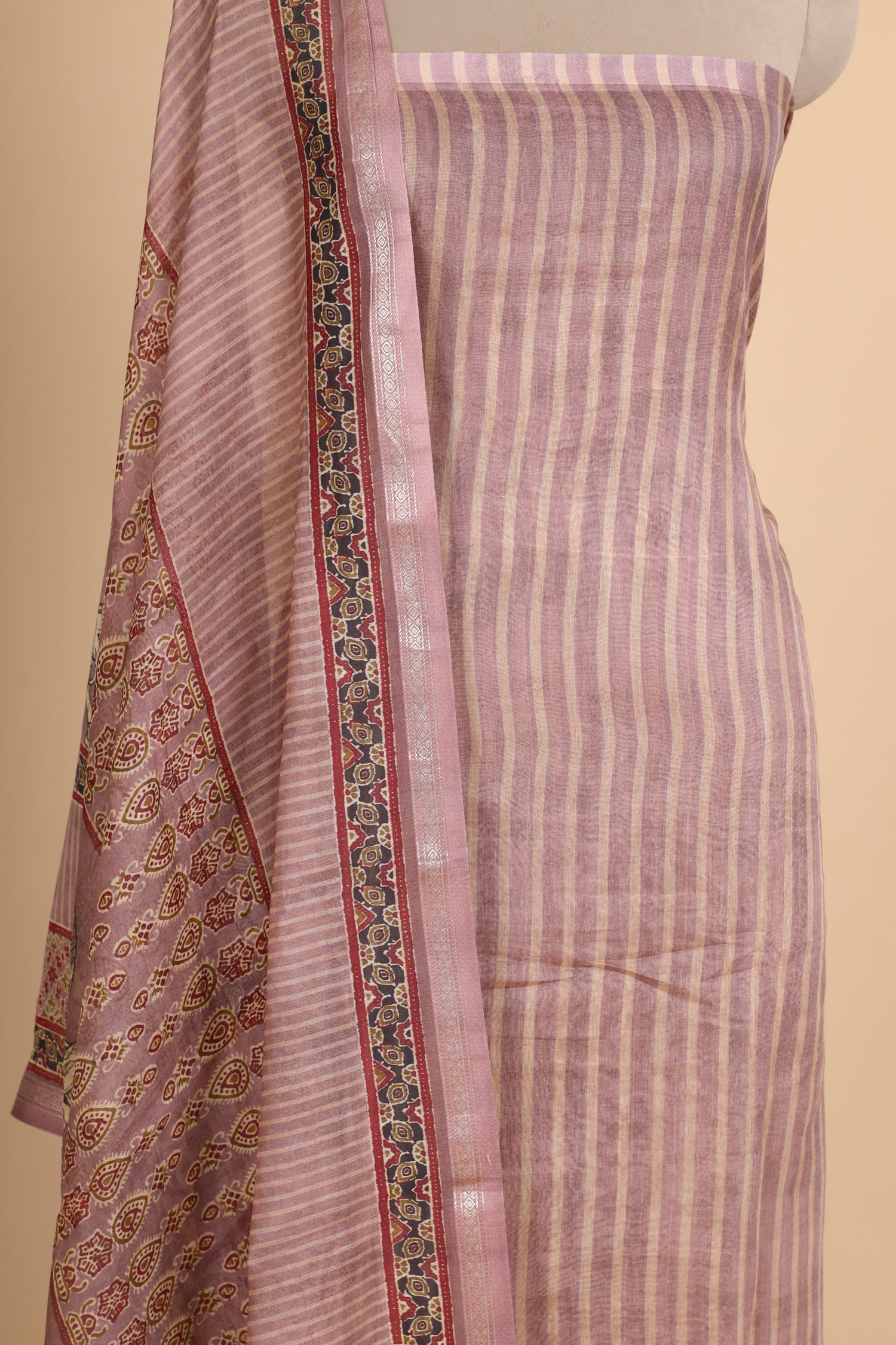 Lavender Pink Pure Mul Cotton Suit Set