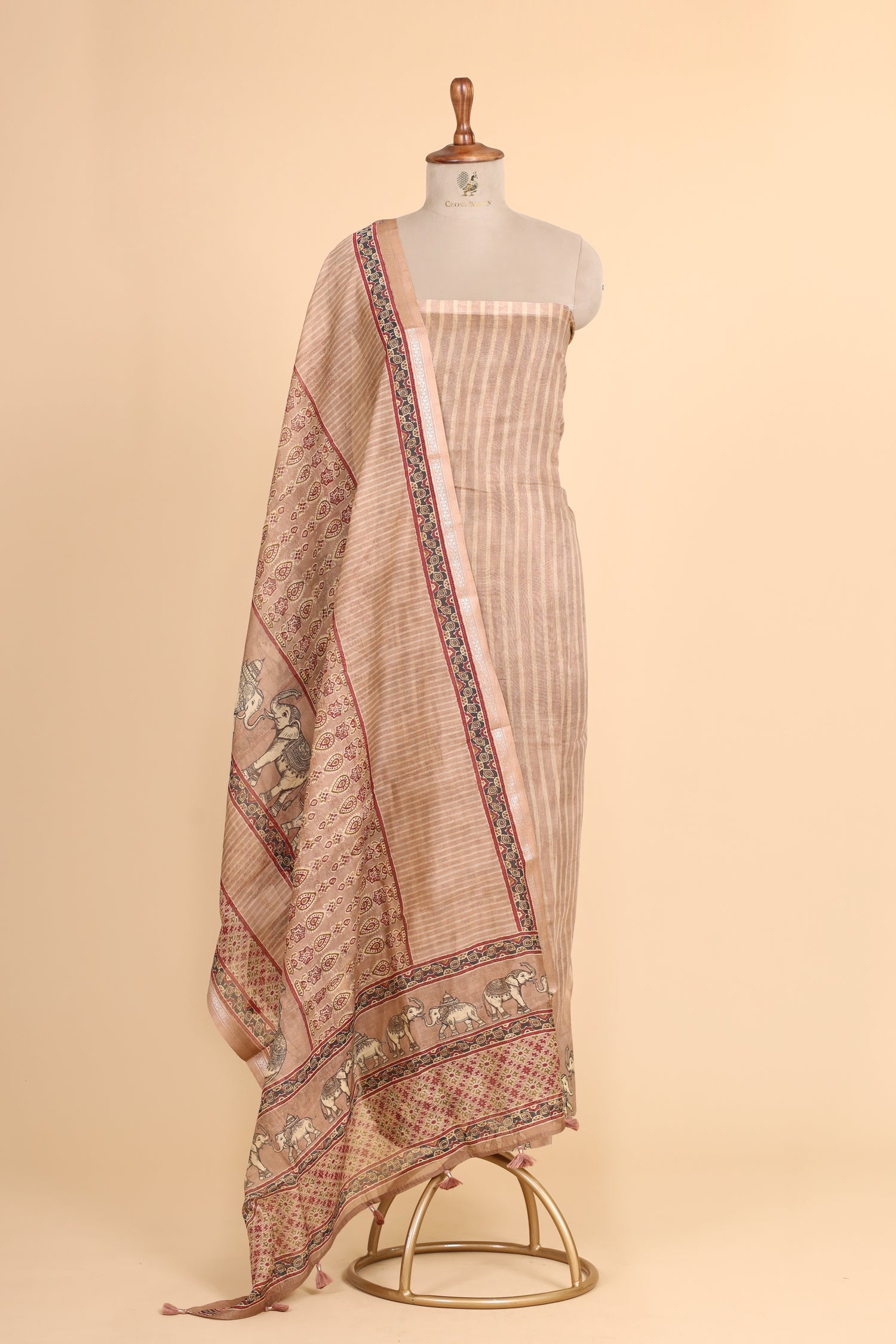 Warm Beige Pure Mul Cotton Suit Set
