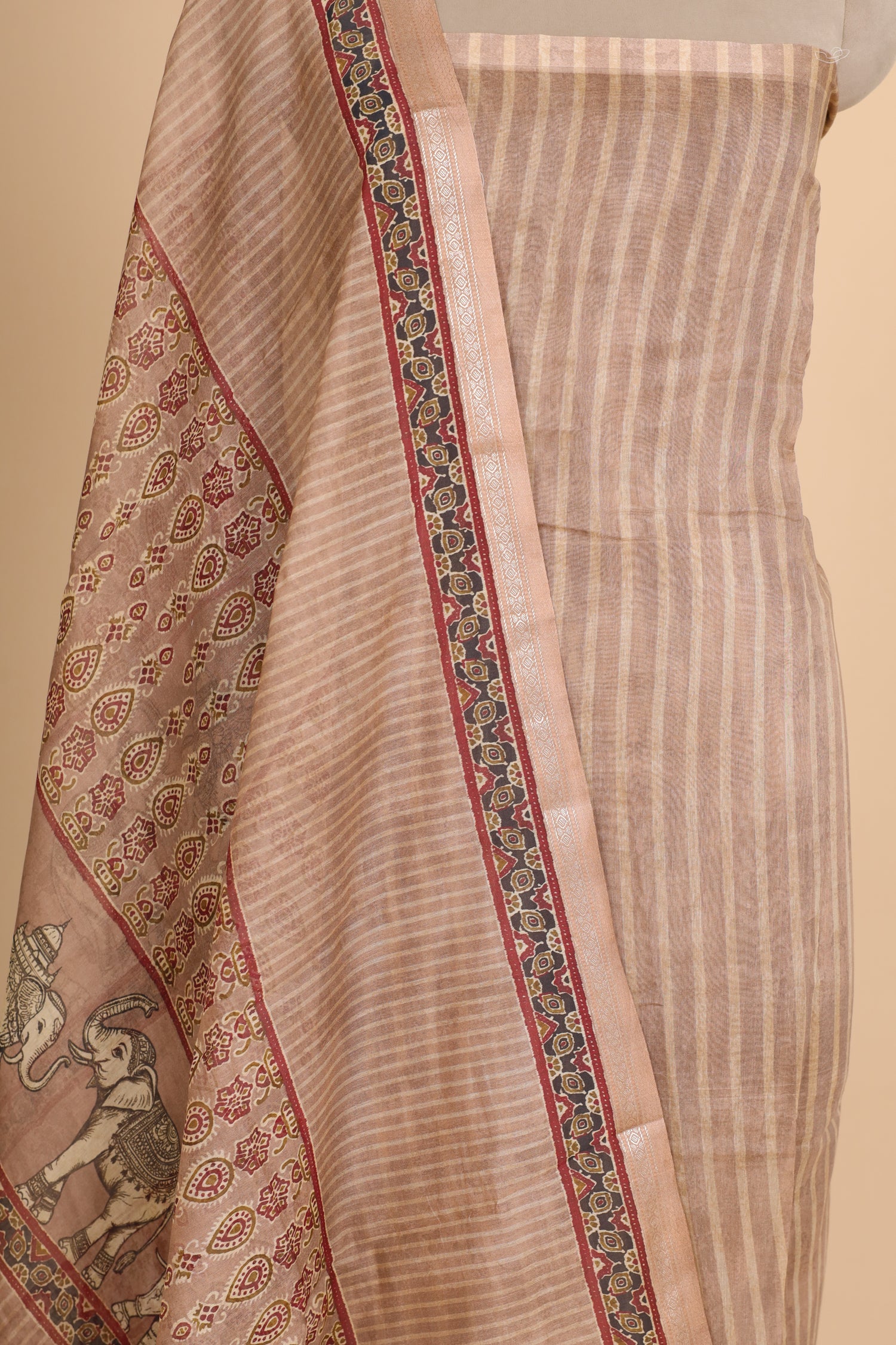 Warm Beige Pure Mul Cotton Suit Set