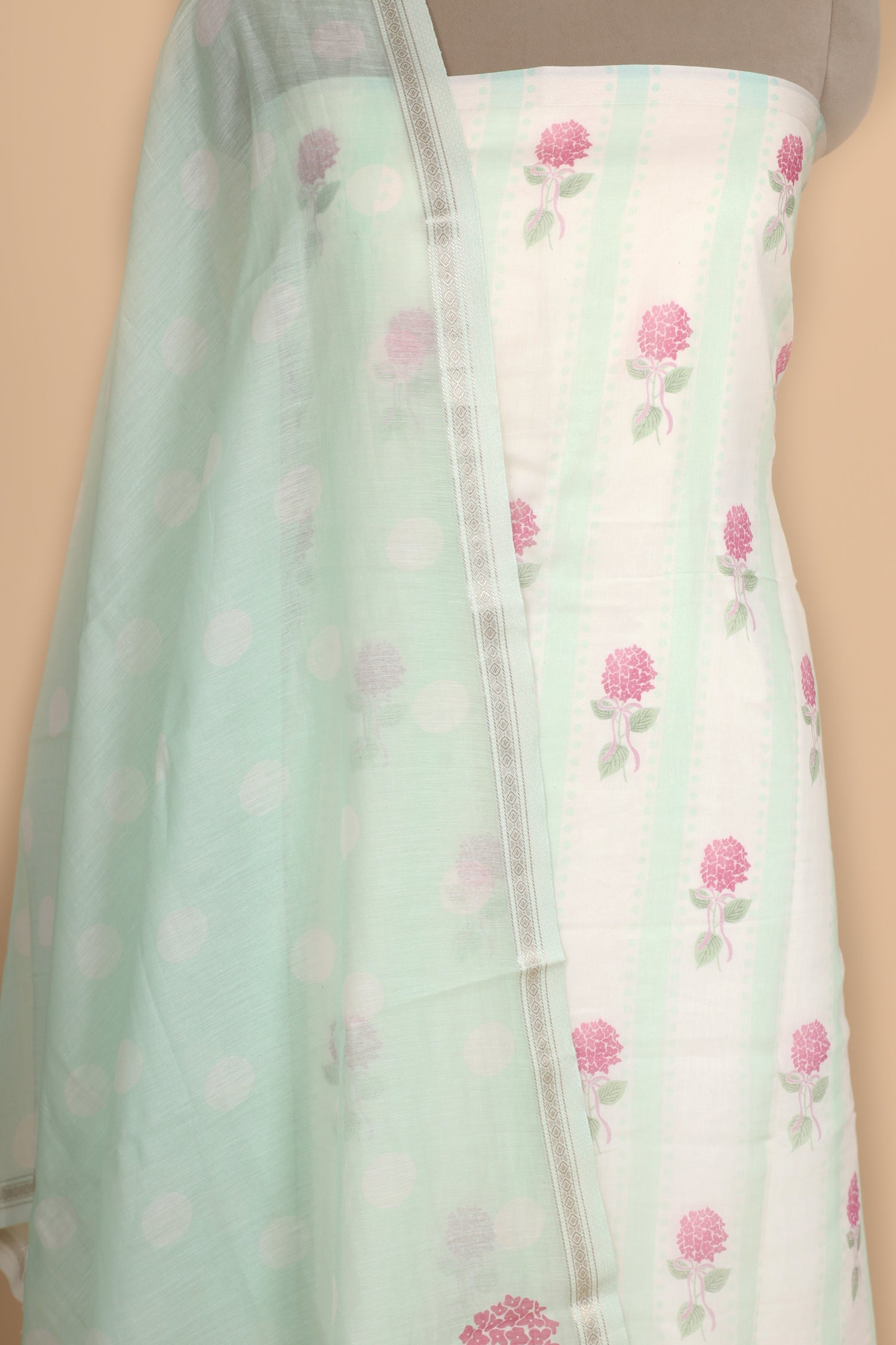 Mint Green Pure Mul Cotton Suit Set